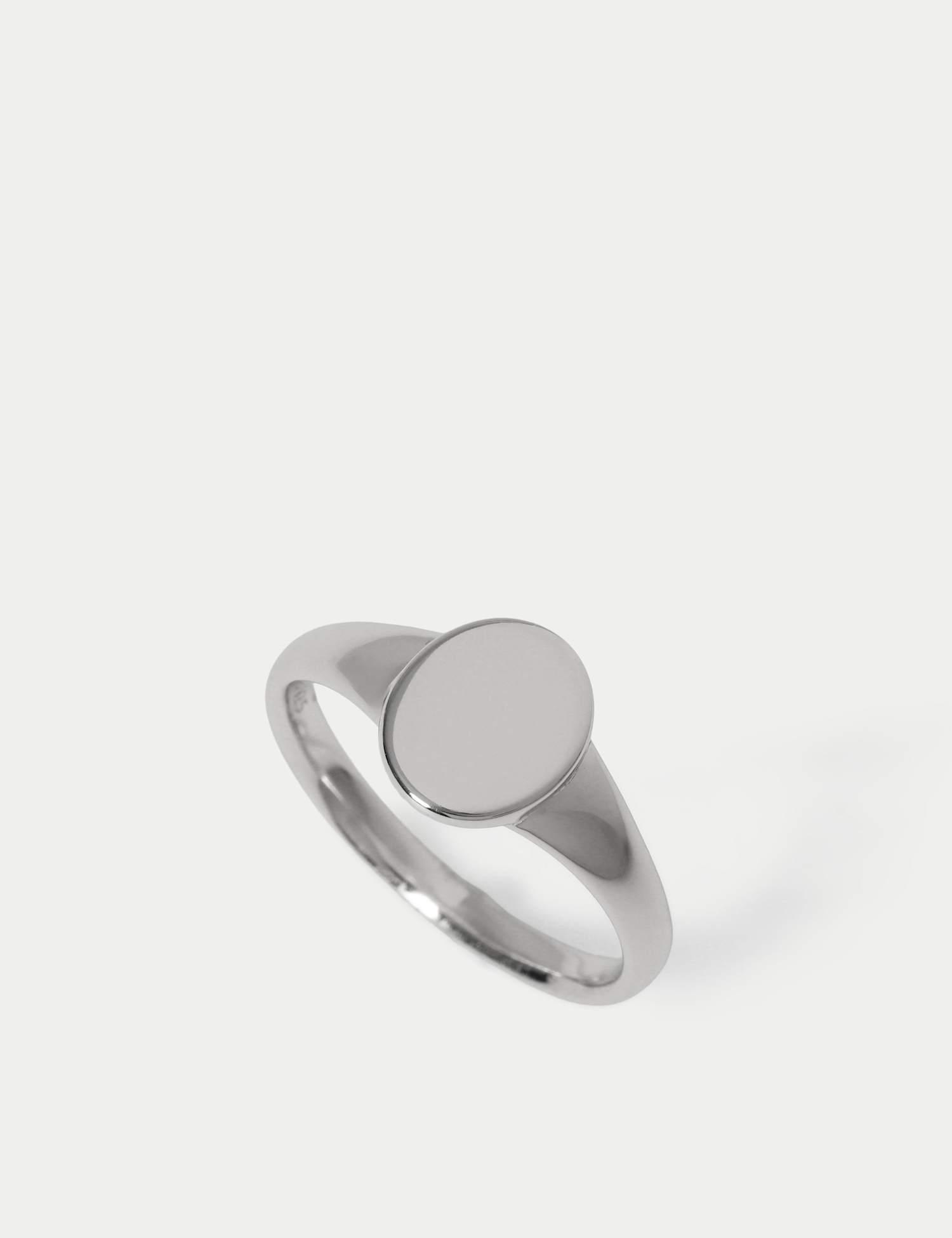M&S Stainless Signet Ring Silver