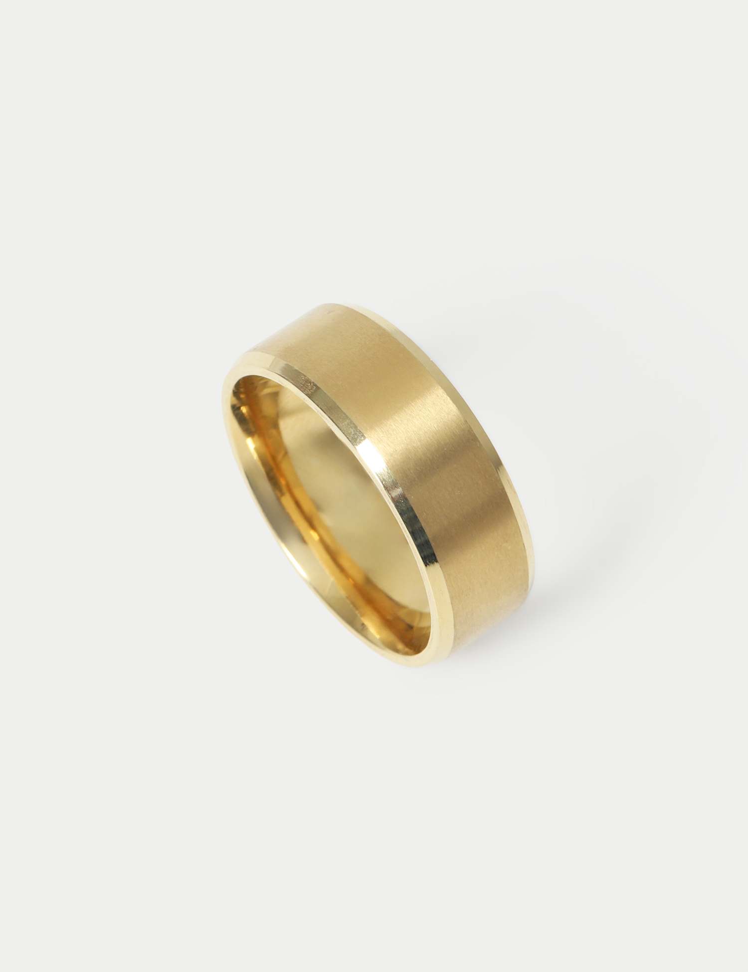 M&S Stainless Brushed Ring Gold