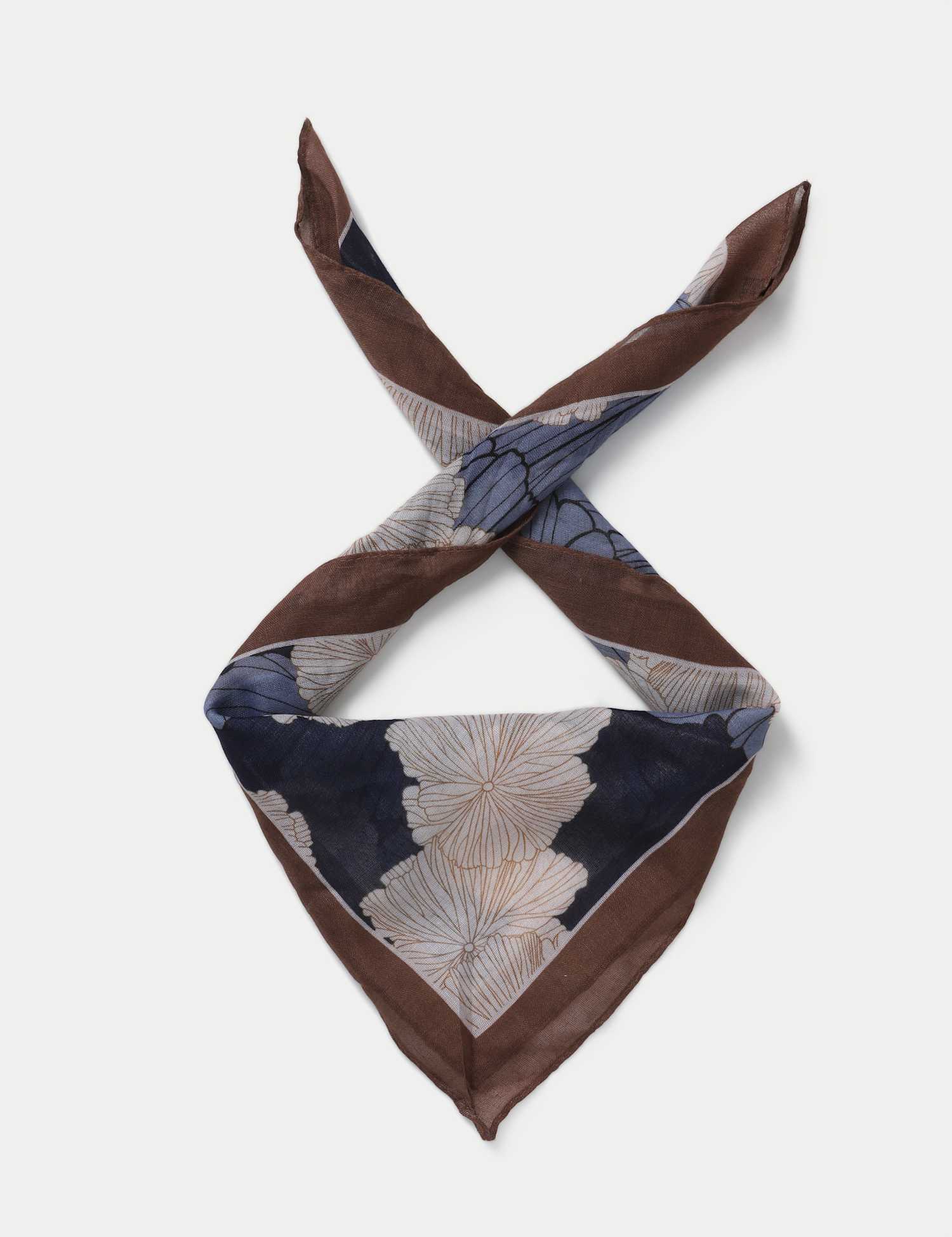 M&S Multi Floral Scarf Black Mix