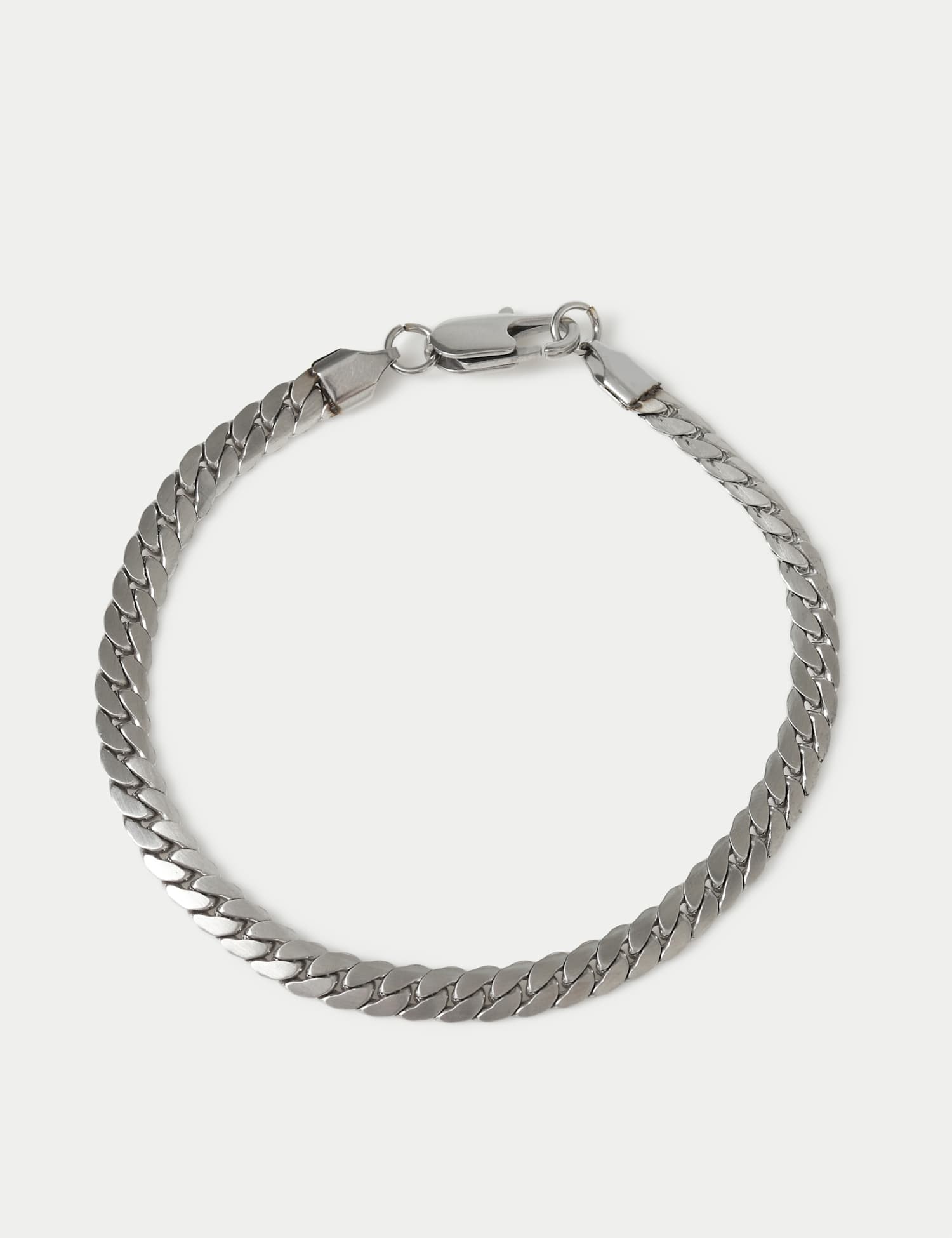 M&S Flat Curb Bracelet Silver