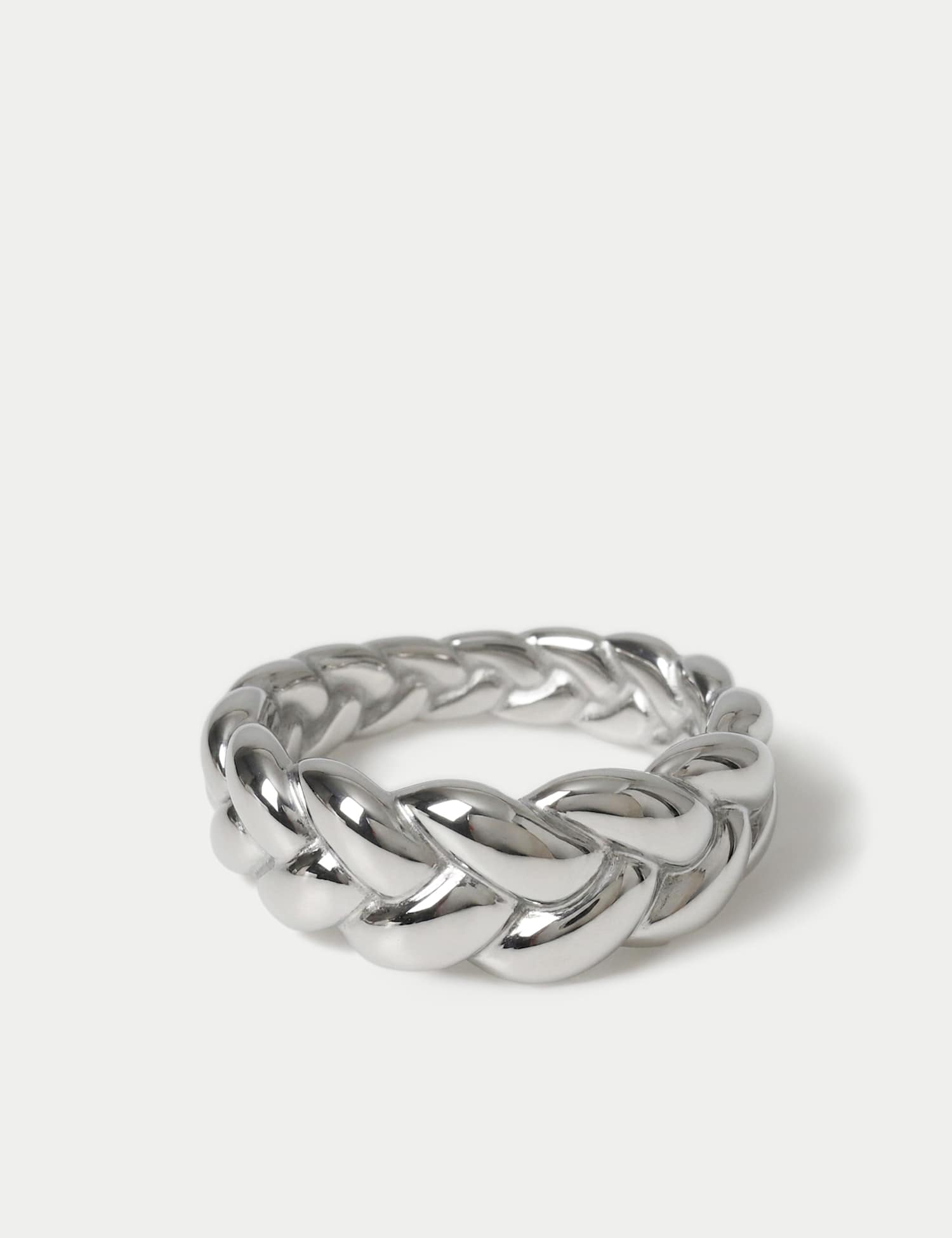 M&S Stainless Twist Chain Ring Silver