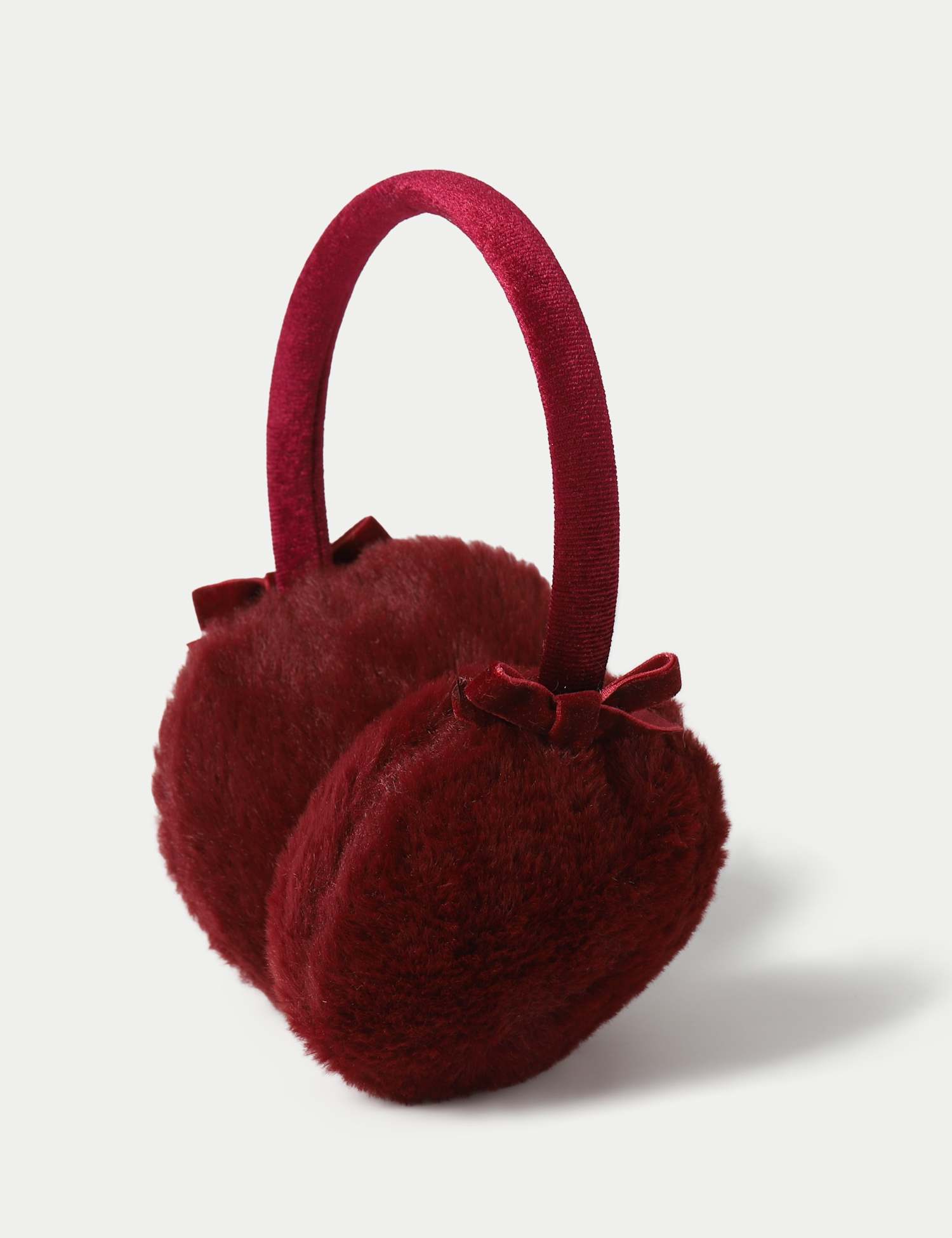 M&S Back To School Fur Earmuff Burgundy