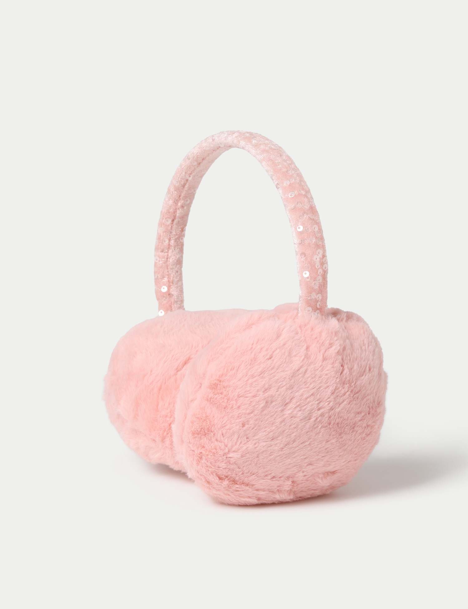 M&S Grey Sequin Earmuff Pink
