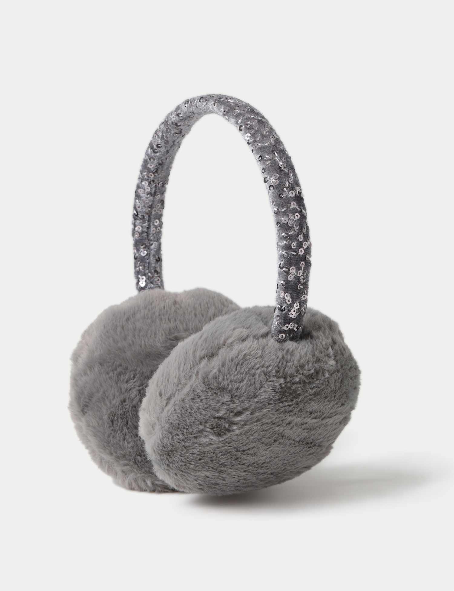 M&S Grey Sequin Earmuff Grey