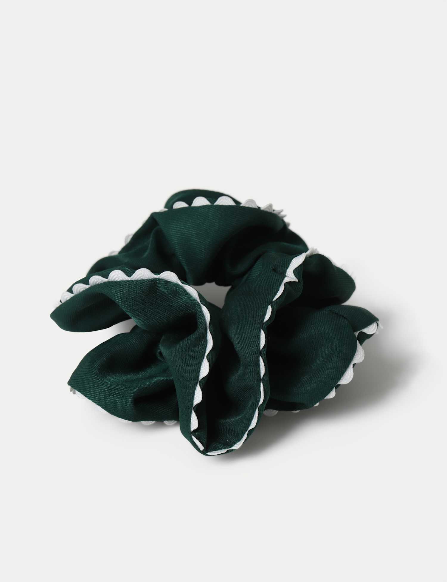 M&S Back To School Green Edge Scrunchie Green