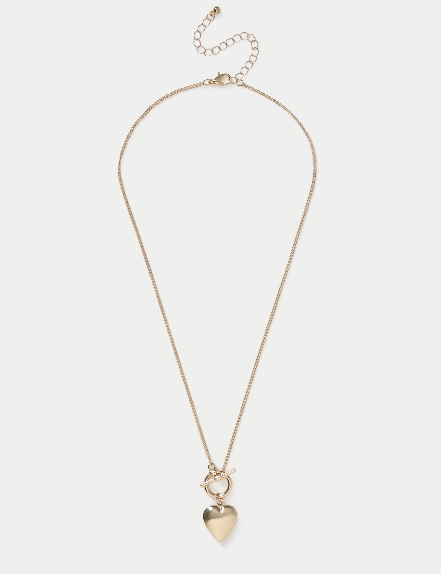 M&S Heart T-bar Necklace Gold