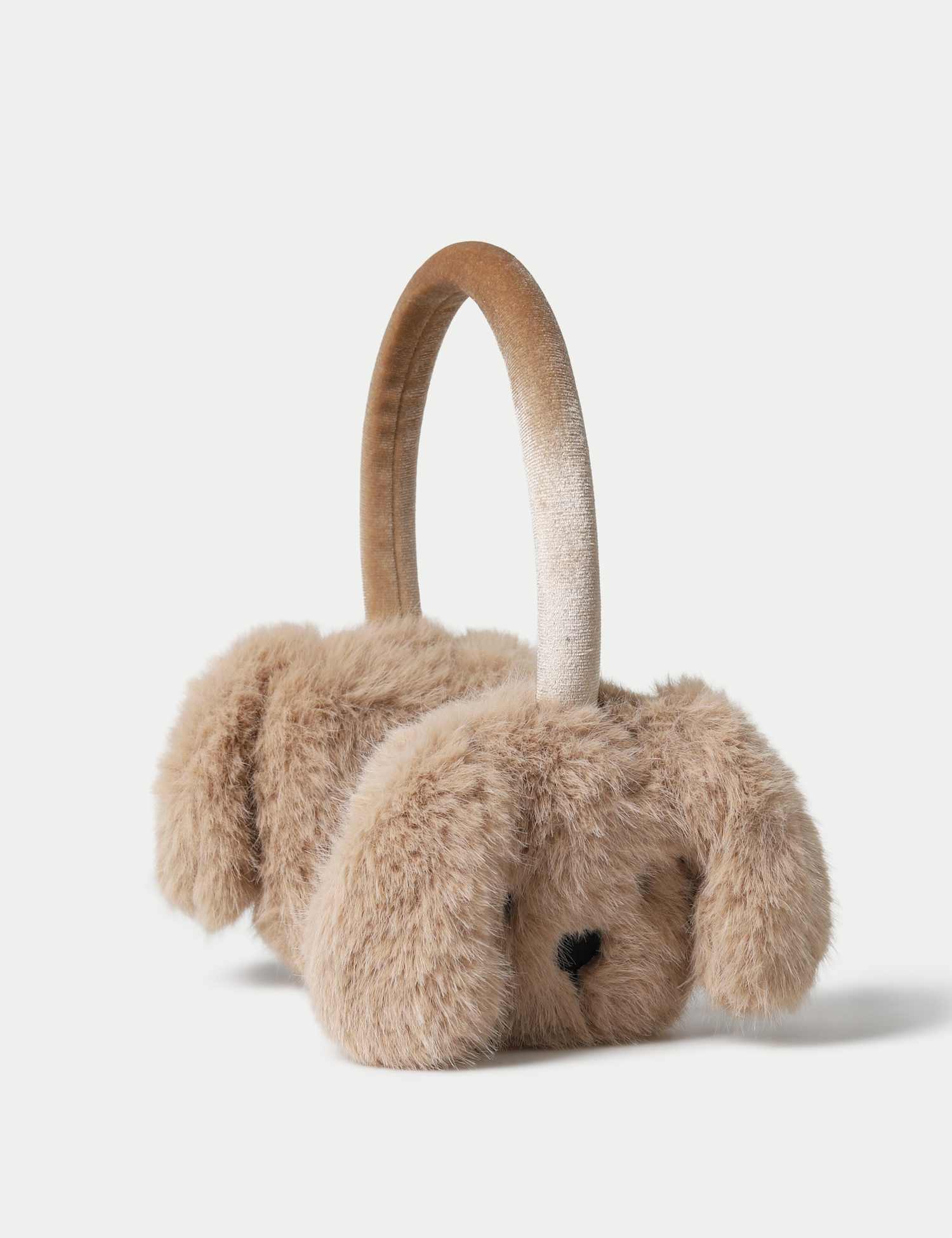 M&S Faux Fur Dog Earmuffs Beige