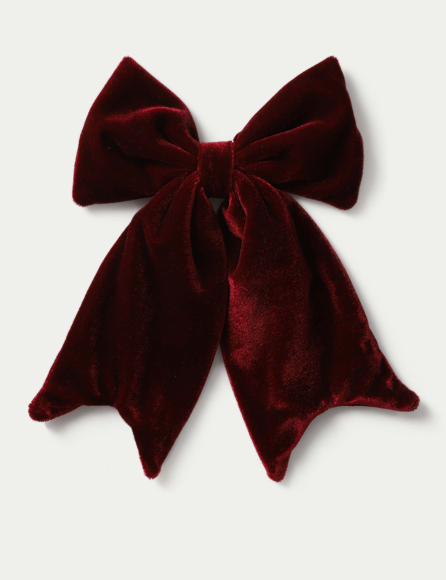 M&S Berry Velvet Bow Clip Red