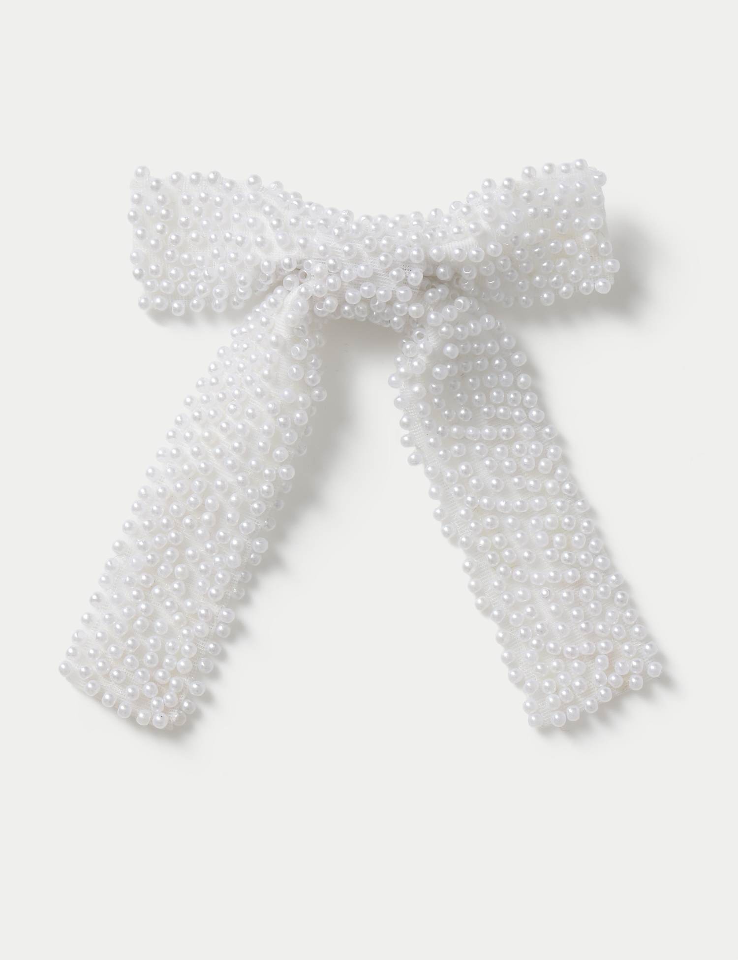 M&S Pearl Embellished Bow Cream