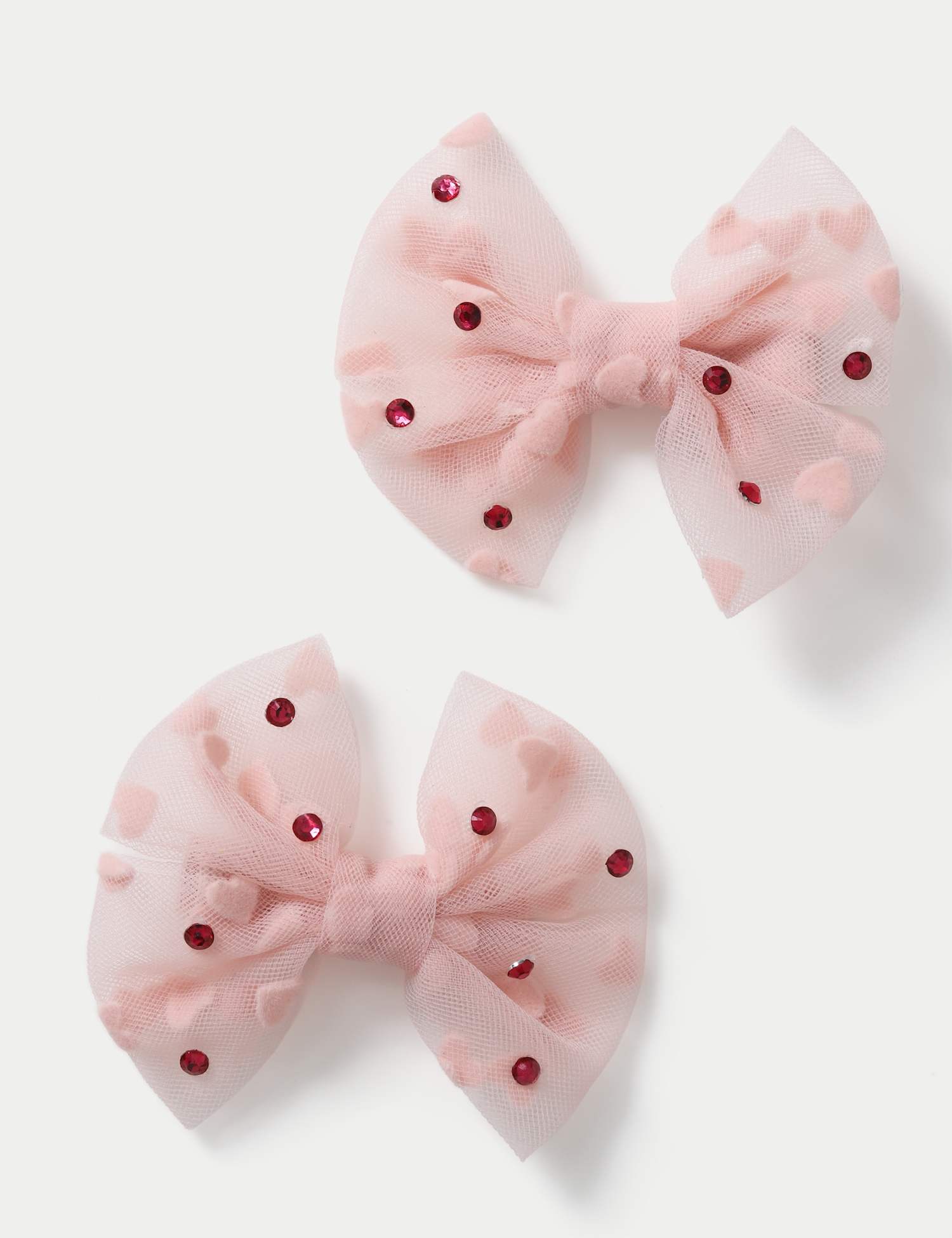 M&S Pink Tulle Gem Embellished Bows Pink