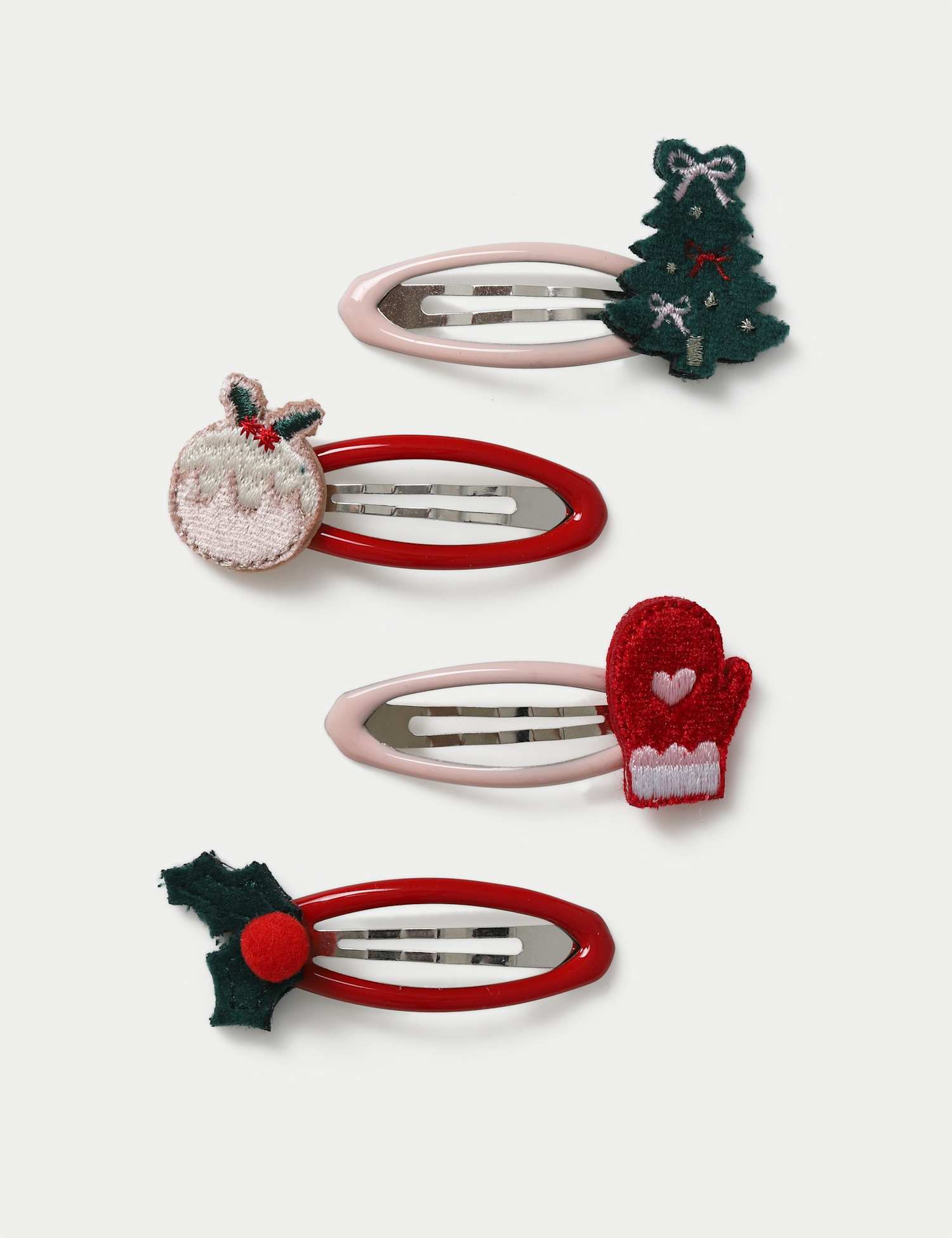 M&S Kids' Christmas Motif 4 Pack Snaps Multi