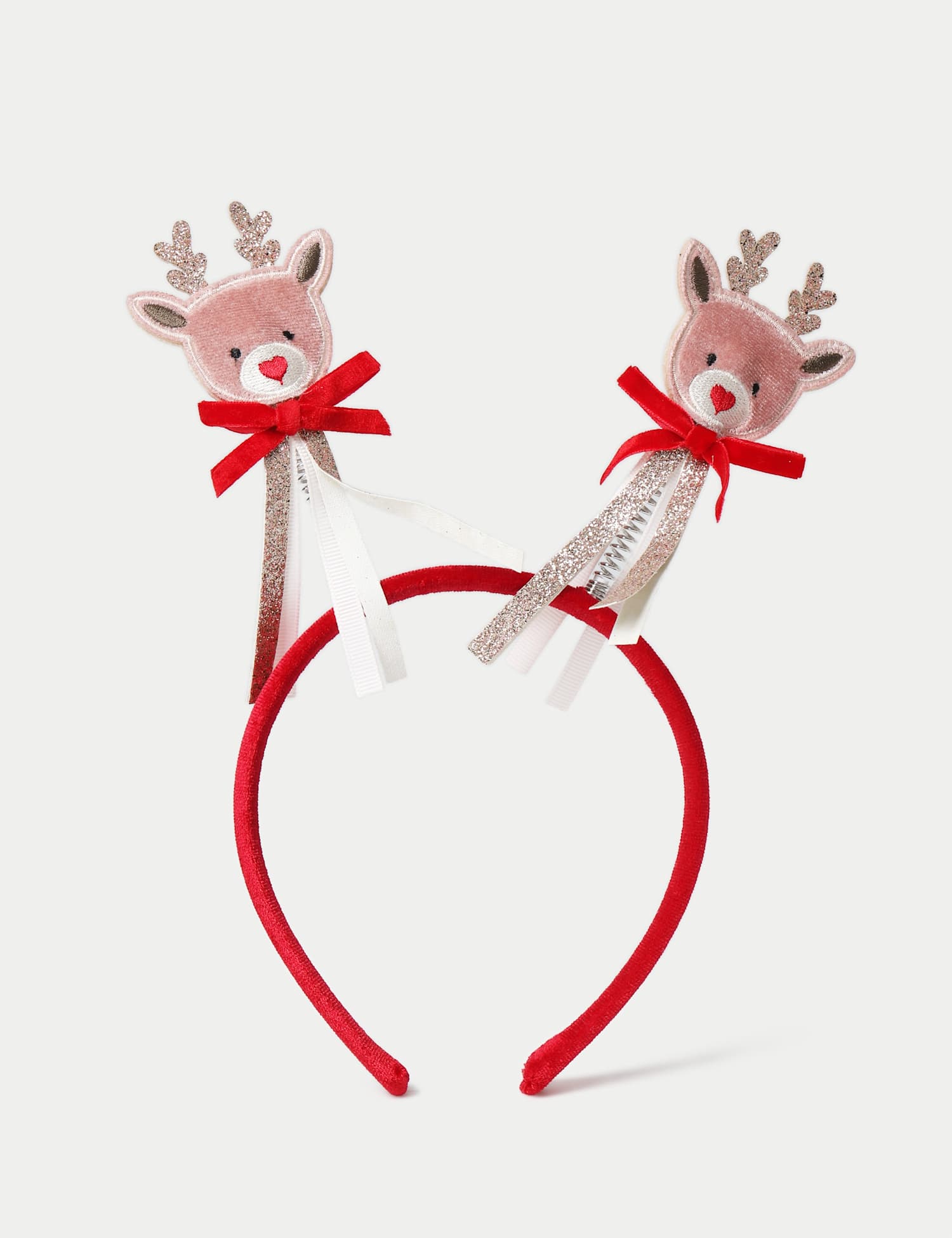 M&S Kids' Christmas Reindeer Bopper Headband Red Mix