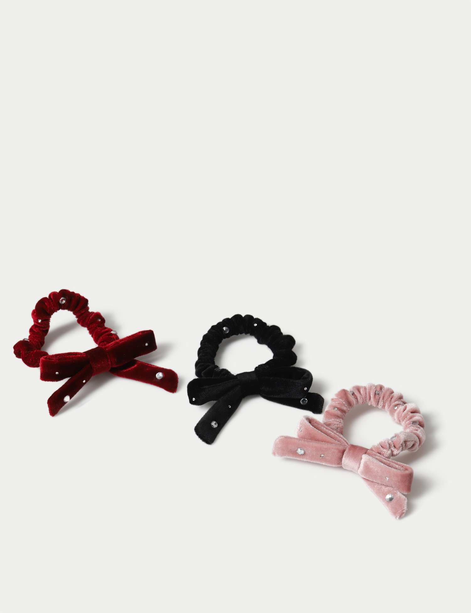 M&S Mini Embellished Bow Scrunchies Multi