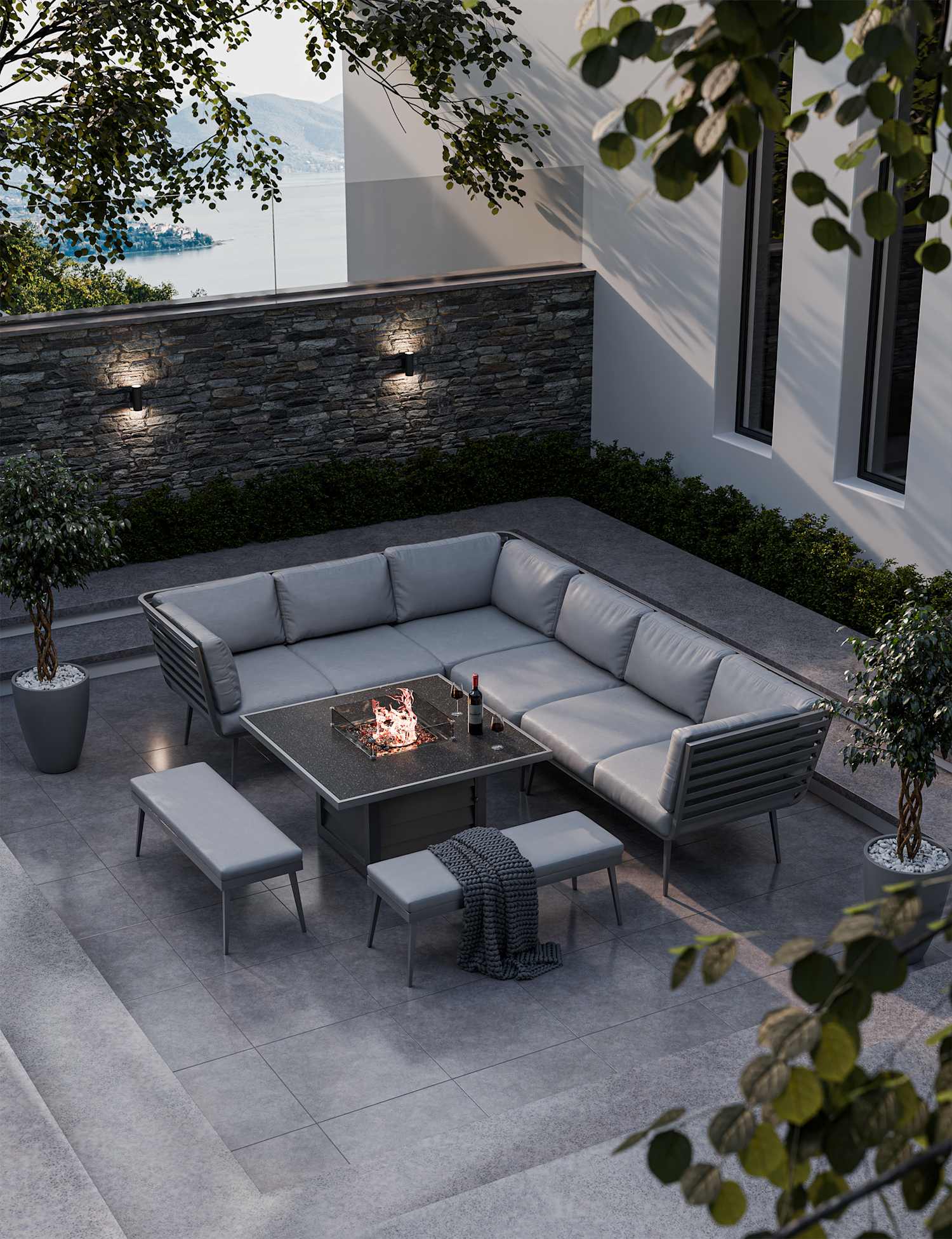 Image of Royalcraft Mayfair Fire Pit Corner Lounging&hellip;