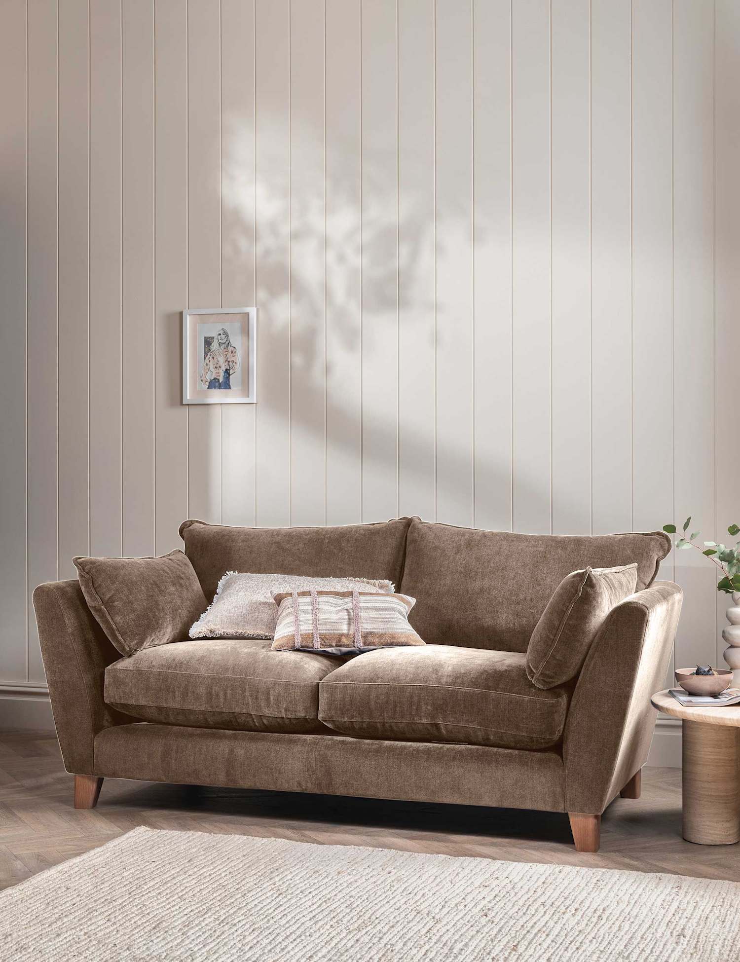 BARKER AND STONEHOUSE Irving Chenille Large 3 Seater Sofa Brown