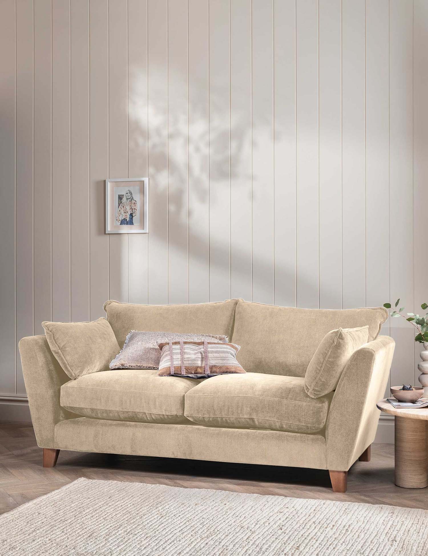 BARKER AND STONEHOUSE Irving Chenille Large 3 Seater Sofa Neutral