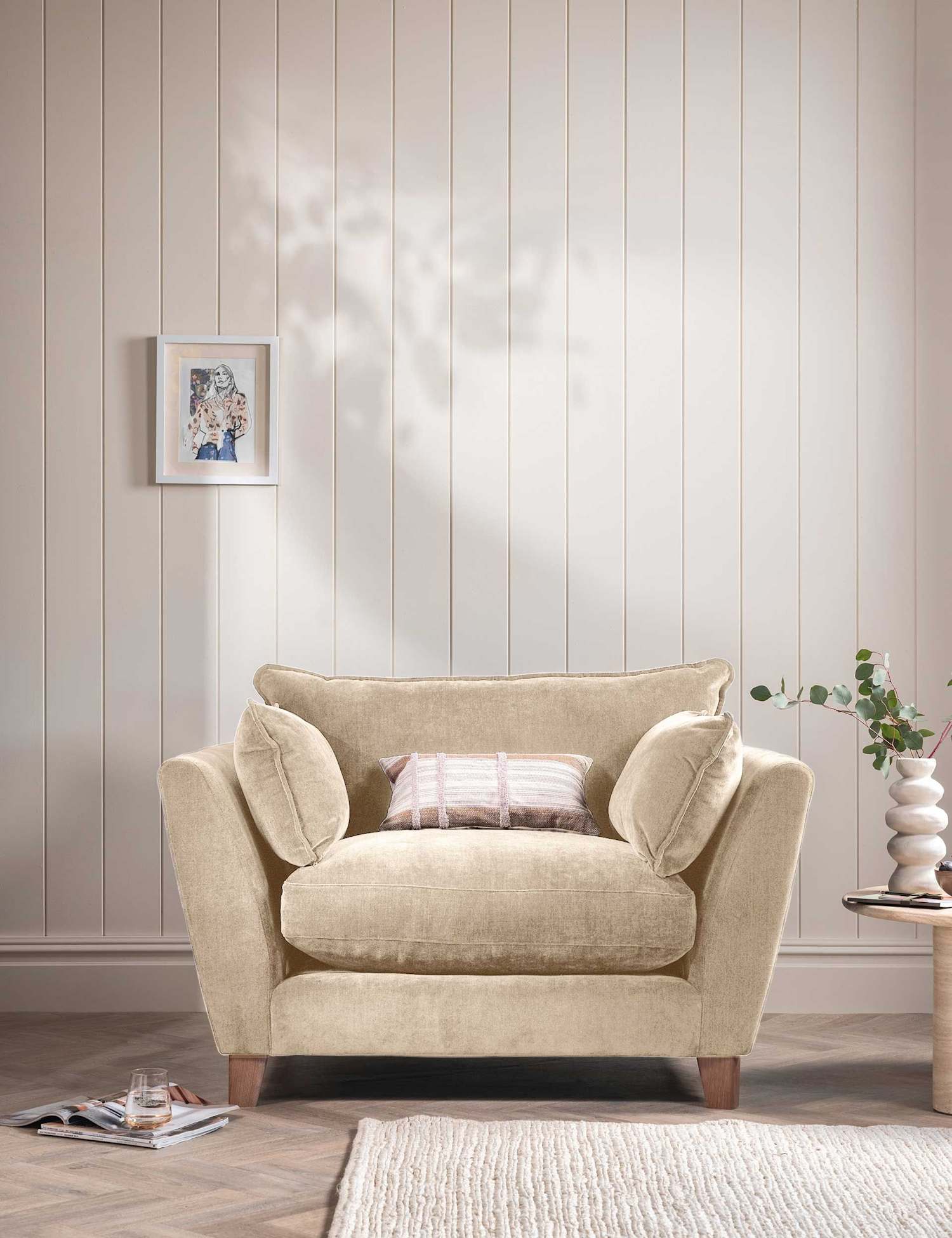 BARKER AND STONEHOUSE Irving Chenille Snuggle Chair Neutral