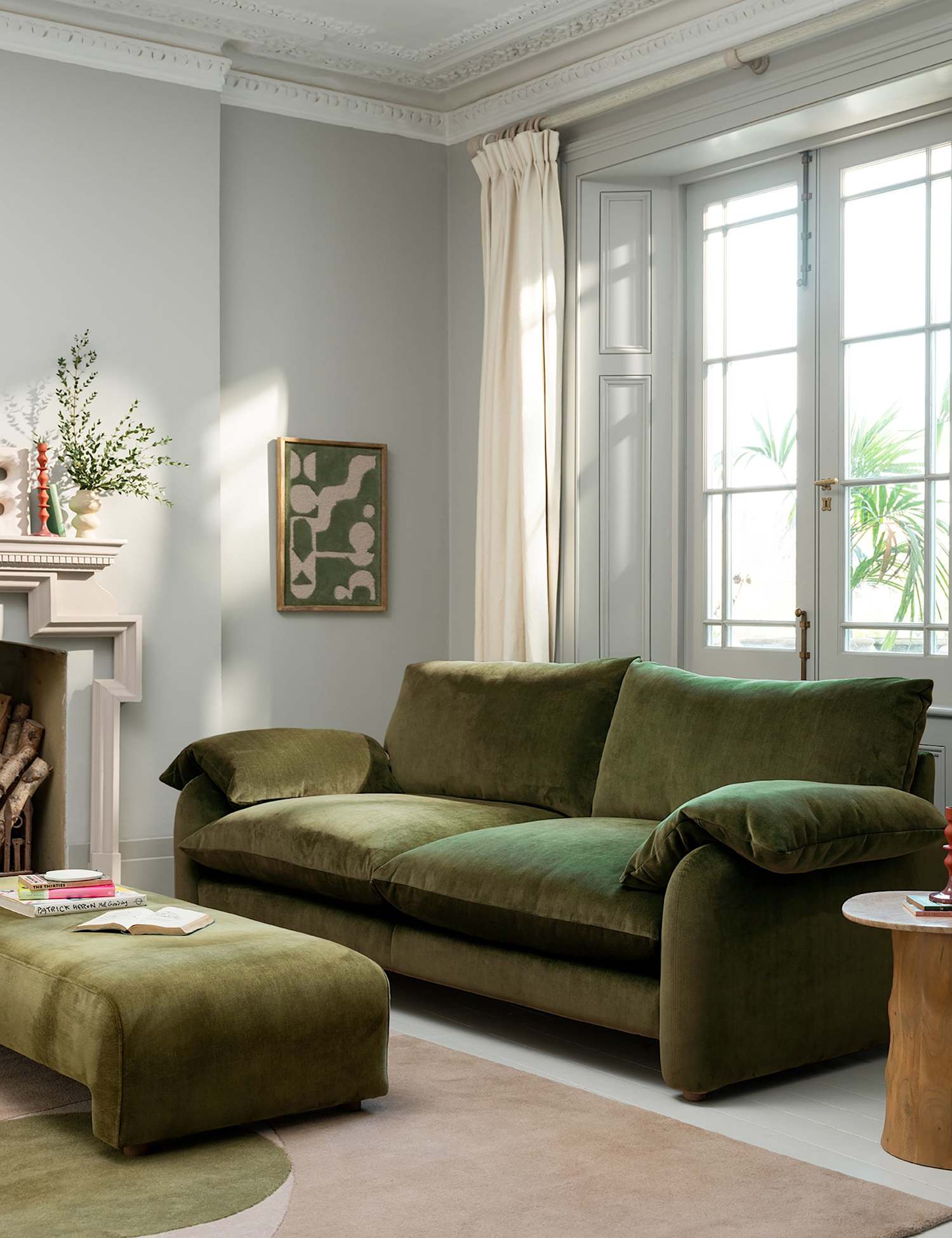 BARKER AND STONEHOUSE Orson Chenille 4 Seater Sofa Green