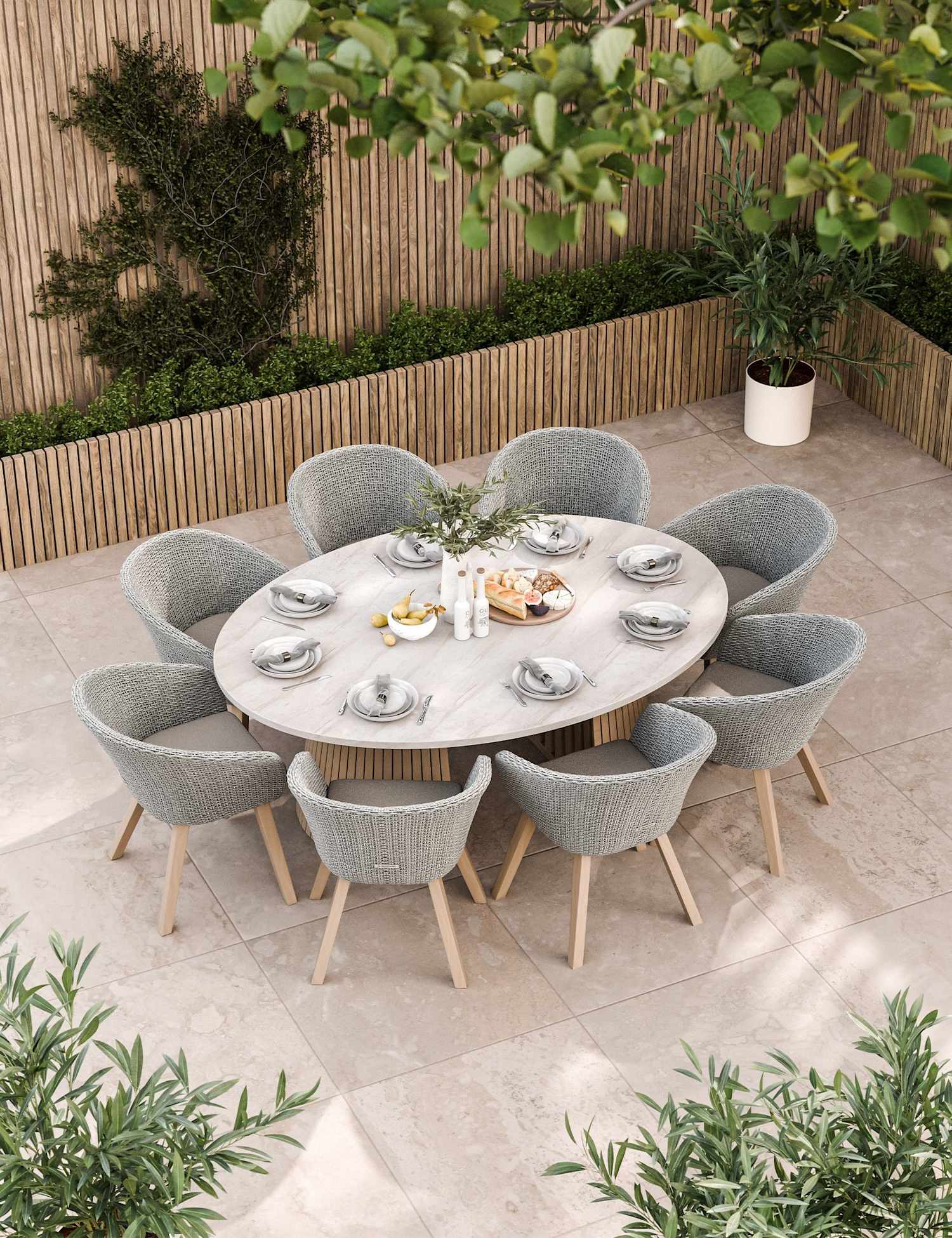 Image of Royalcraft Saturn Ellipse 8 Seater Dining&hellip;