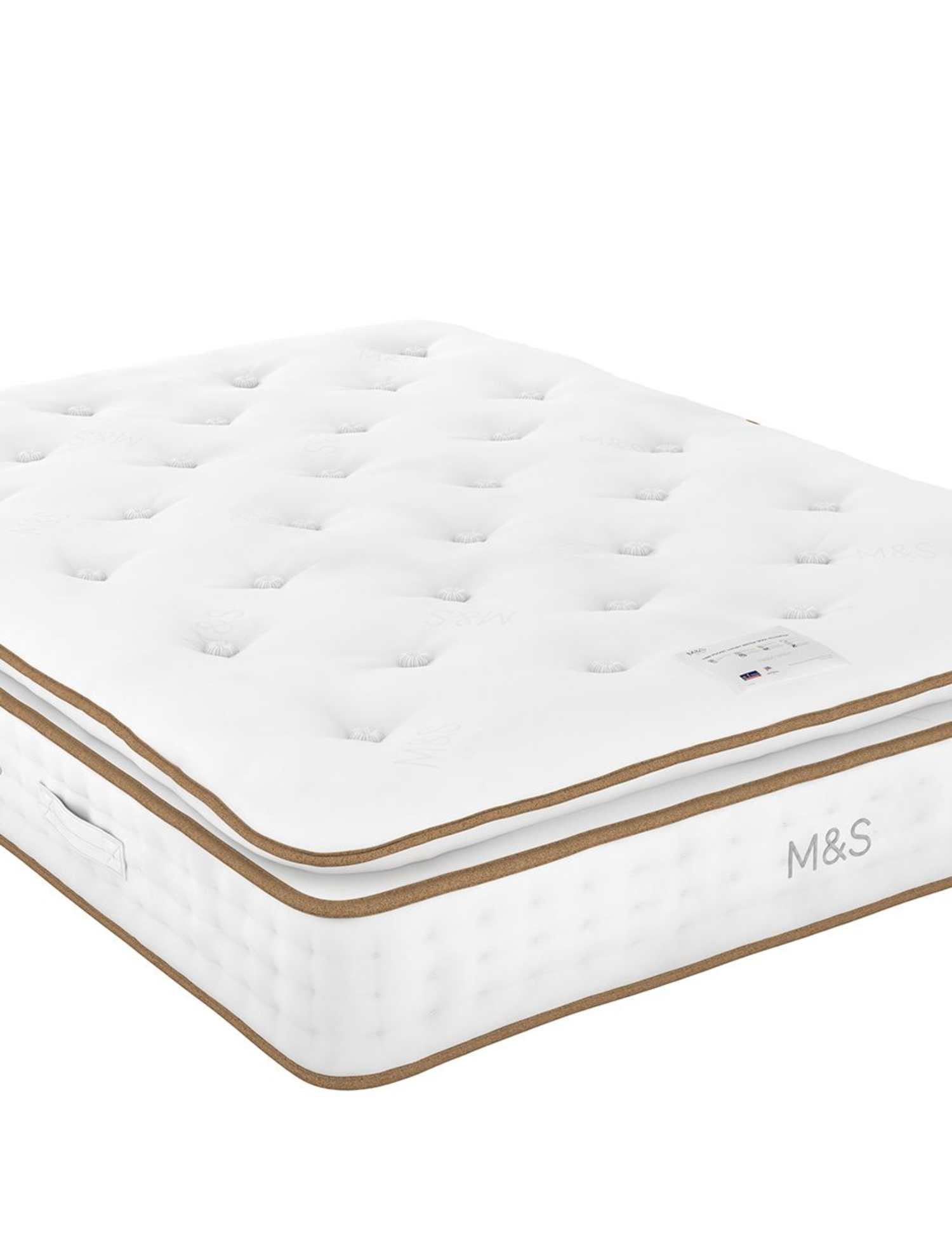 M&S 1500 British Wool Pocket Spring Medium Pillowtop Mattress White