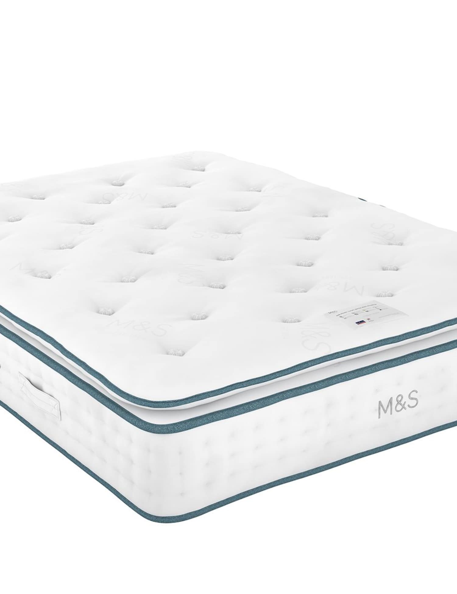 M&S 3500 British Wool Pocket Spring Medium Pillowtop Mattress White