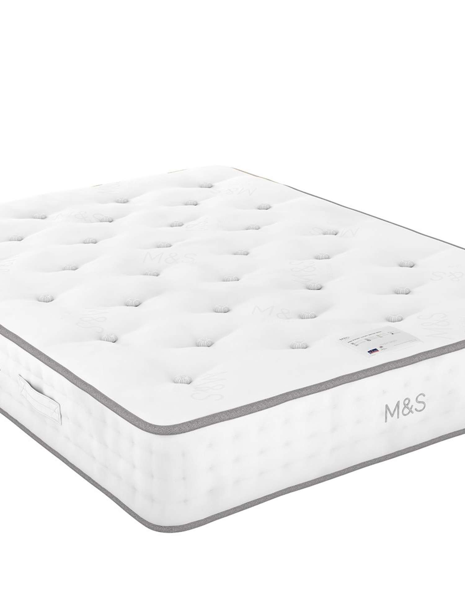 M&S 2500 British Wool Pocket Spring Medium Mattress White