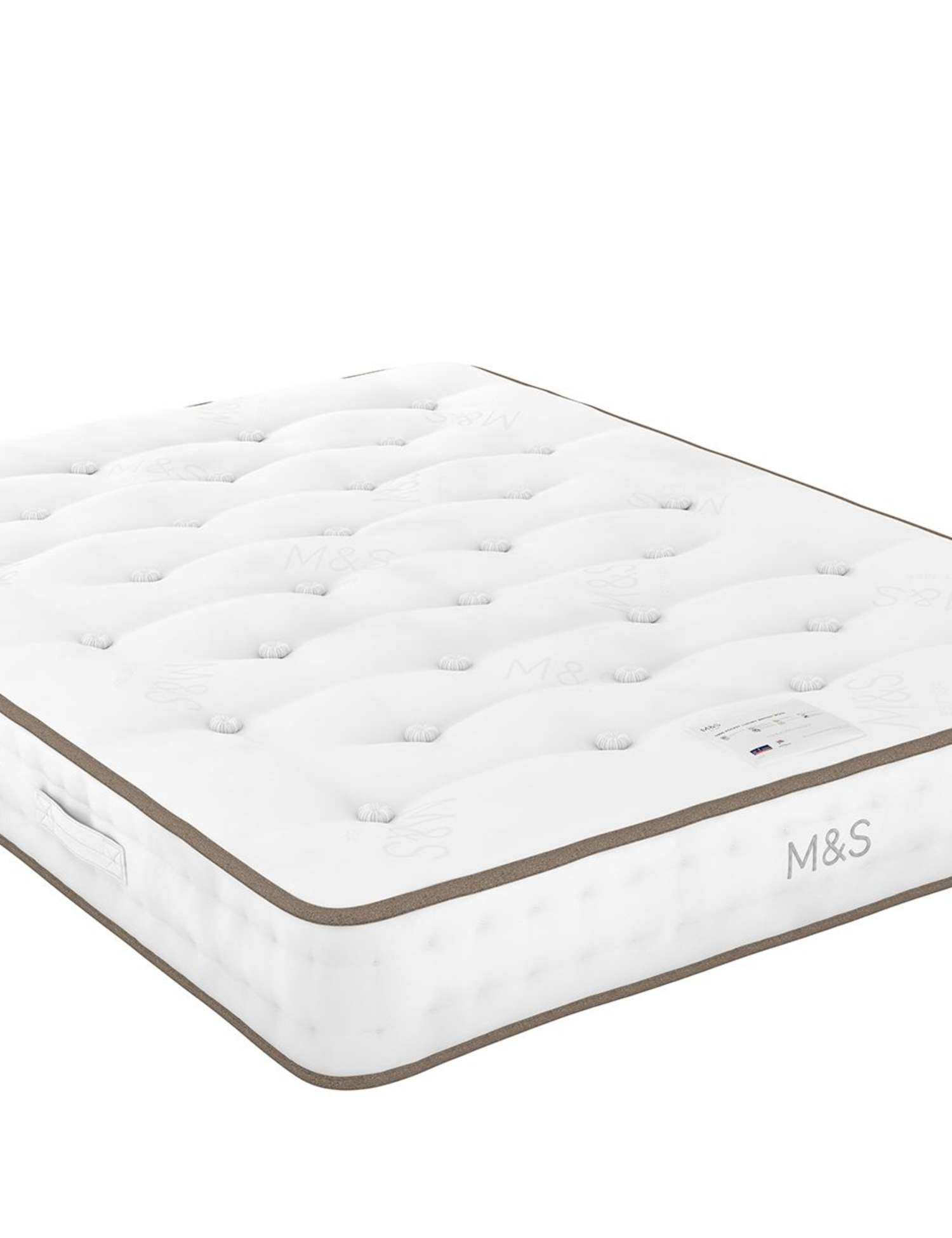 M&S 1000 British Wool Pocket Spring Medium Firm Mattress White