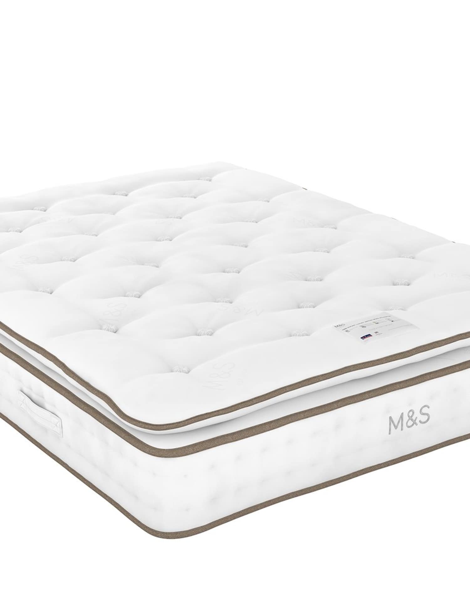 M&S 1000 British Wool Pocket Spring Medium Firm Pillowtop Mattress White
