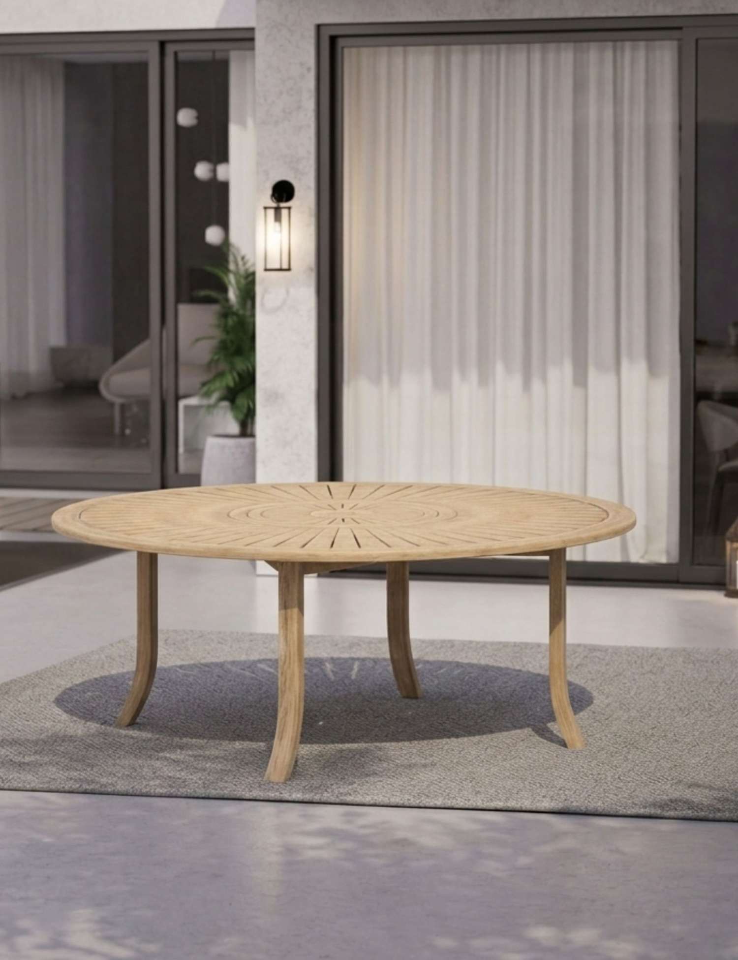Royalcraft Maris Round 6 Seater Garden Dining Table Natural