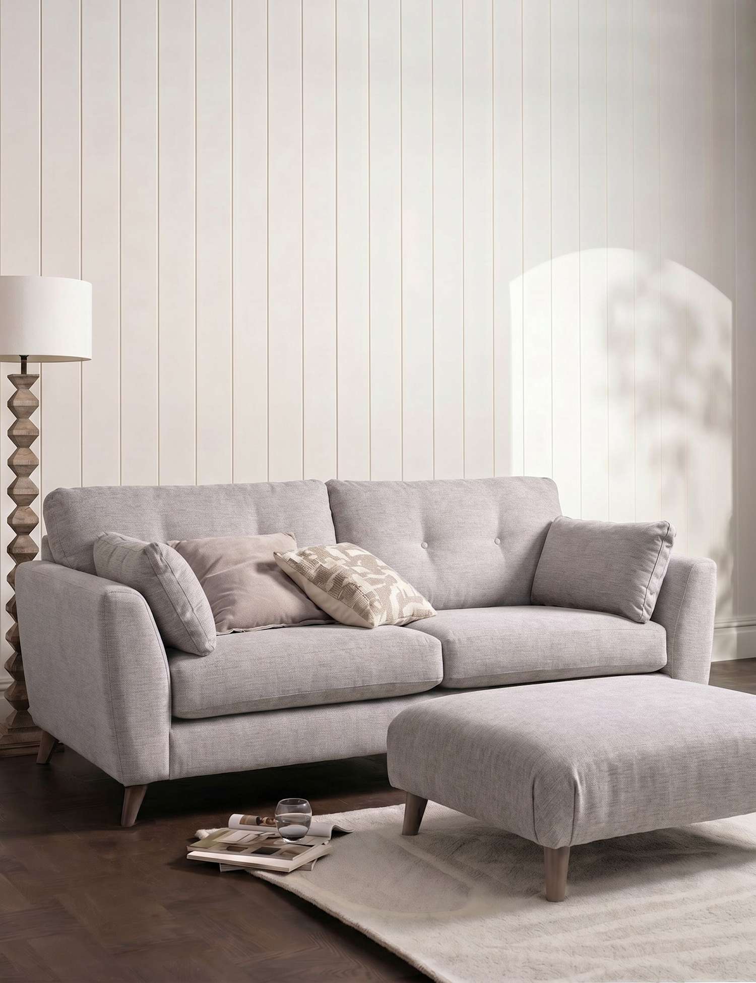 BARKER AND STONEHOUSE Ellis Footstool Light Grey
