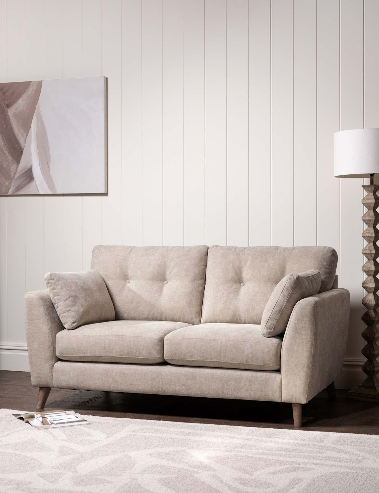 BARKER AND STONEHOUSE Ellis Chenille Medium 2 Seater Sofa Stone