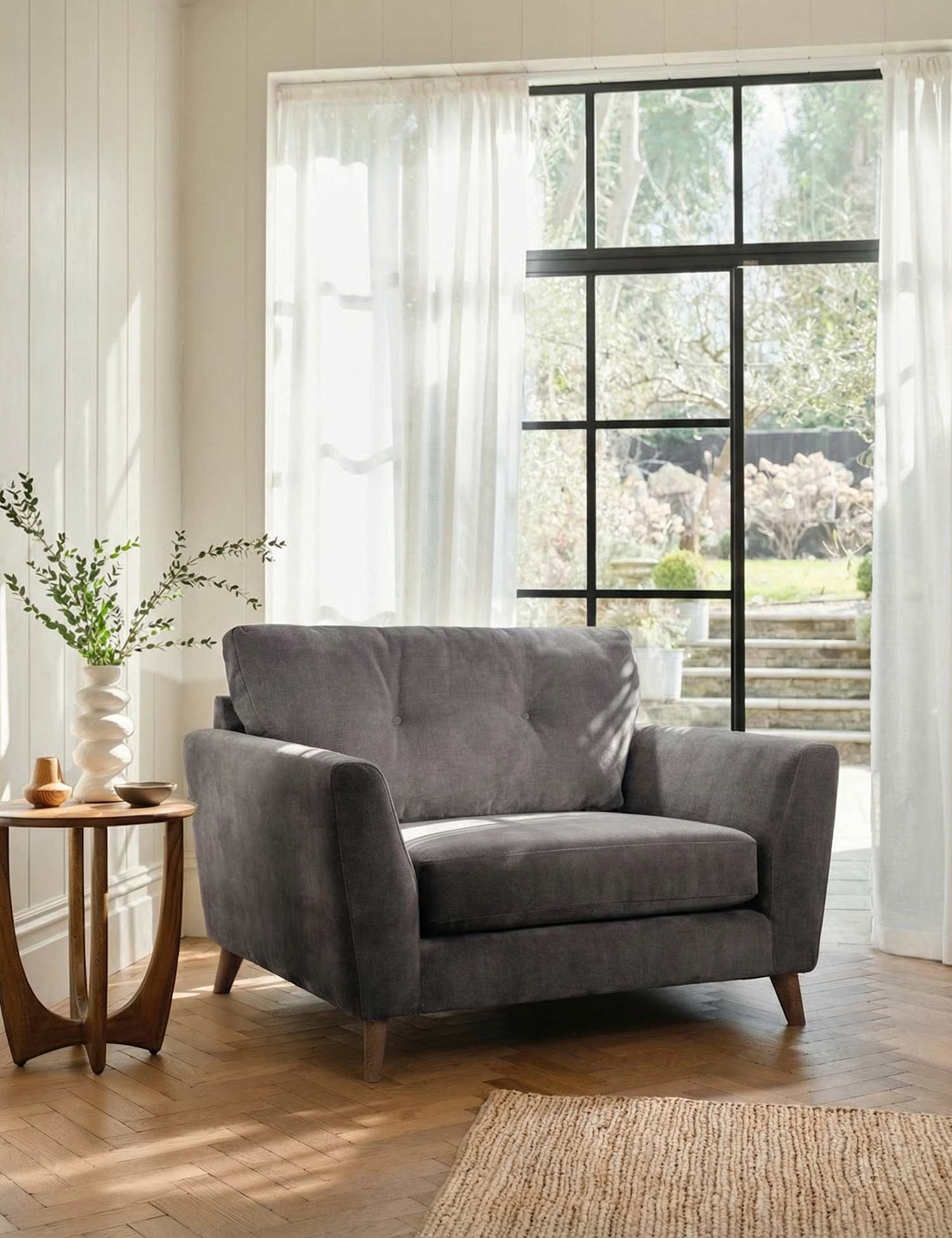 BARKER AND STONEHOUSE Ellis Chenille Snuggle Chair Taupe