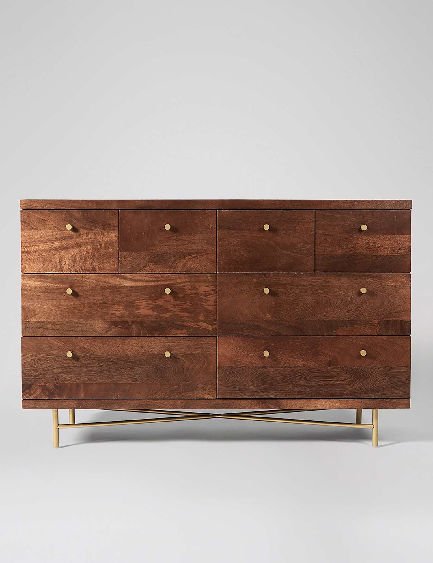Swoon Halle Mango Wood 8 Drawer Chest Medium Brown