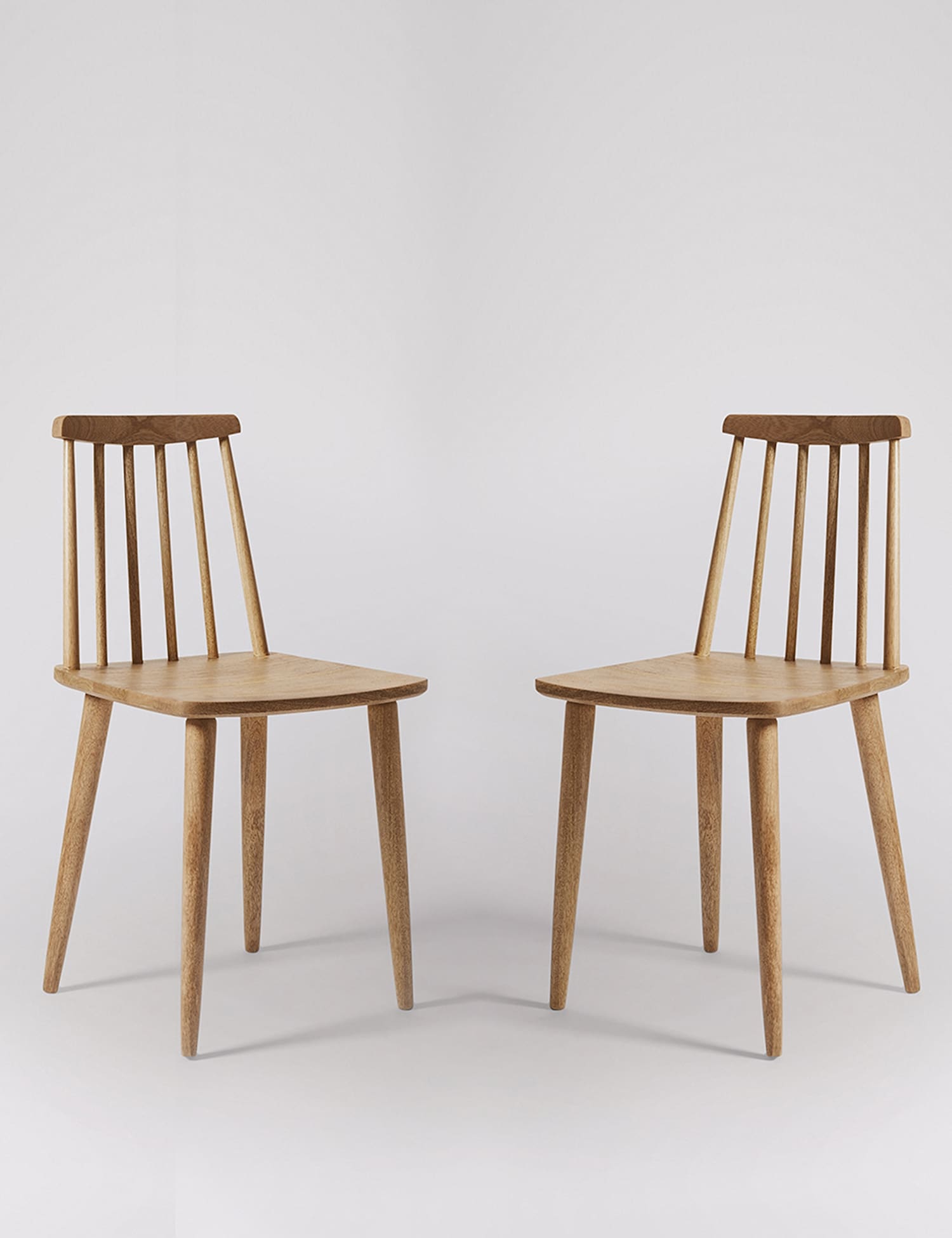 Swoon Set of 2 Ollie Mango Wood Dining Chairs Light Brown