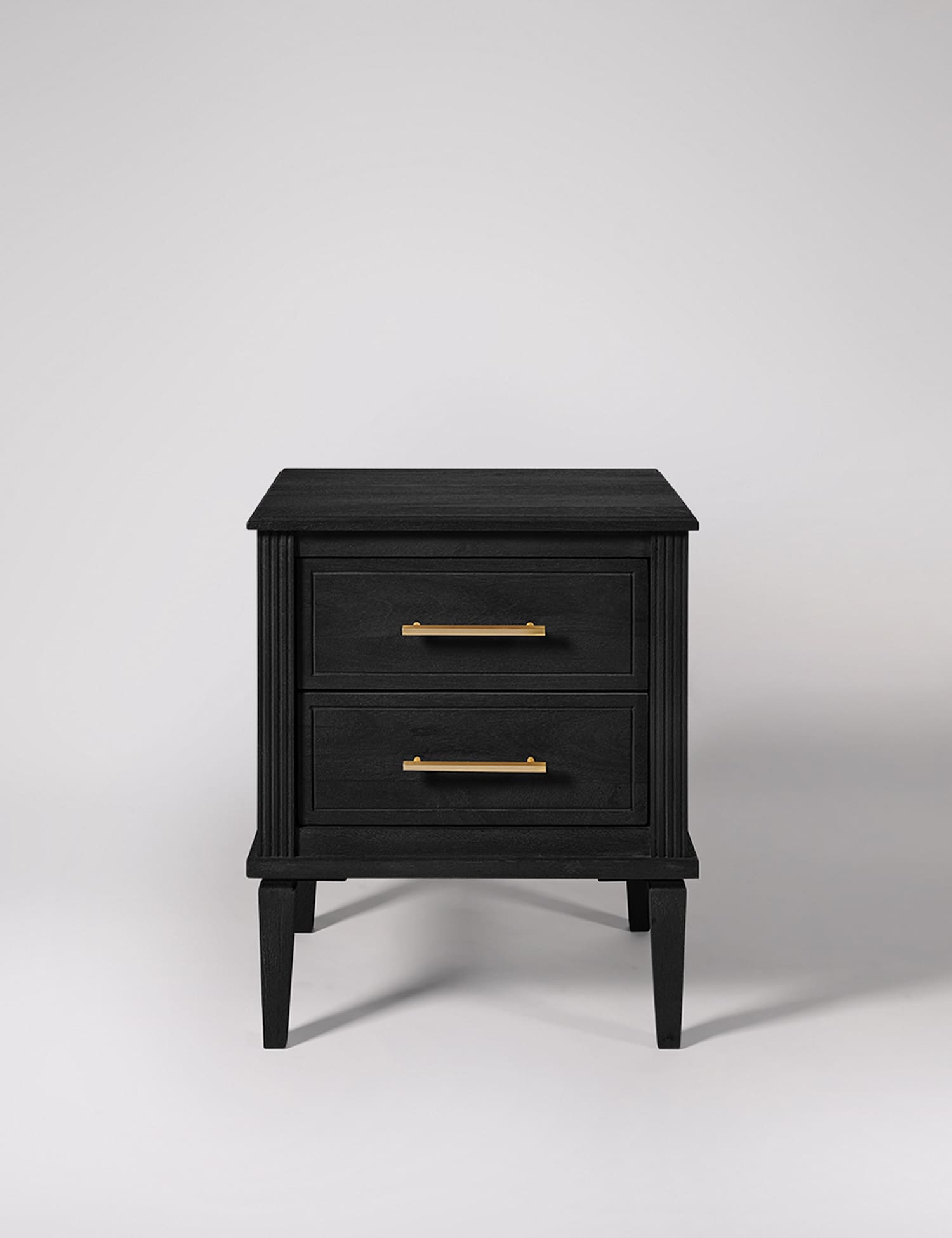 Swoon Claudine Mango Wood 2 Drawer Bedside Table Black