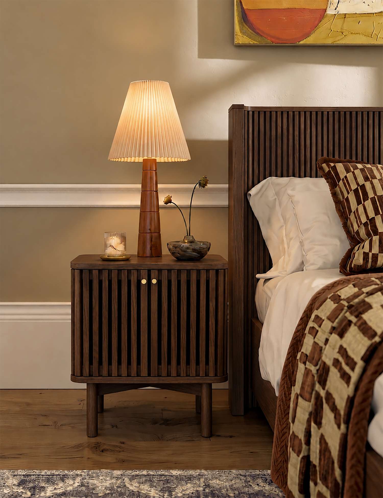 Corndell Soho Oak Bedside Table Brown