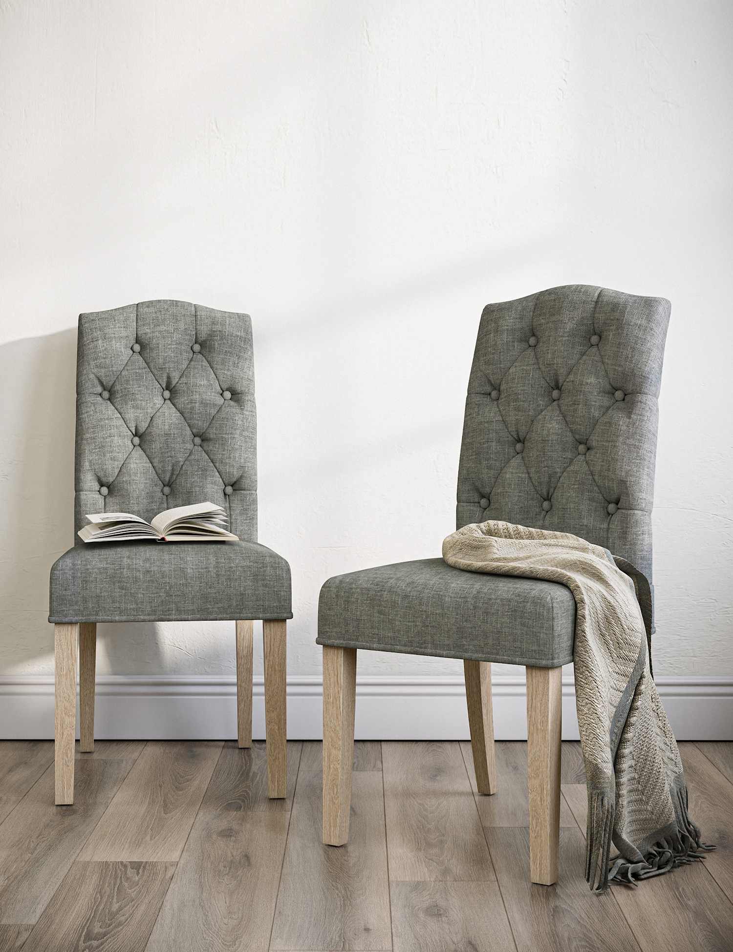 Corndell Set of 2 Chelsea Dining Chairs Grey