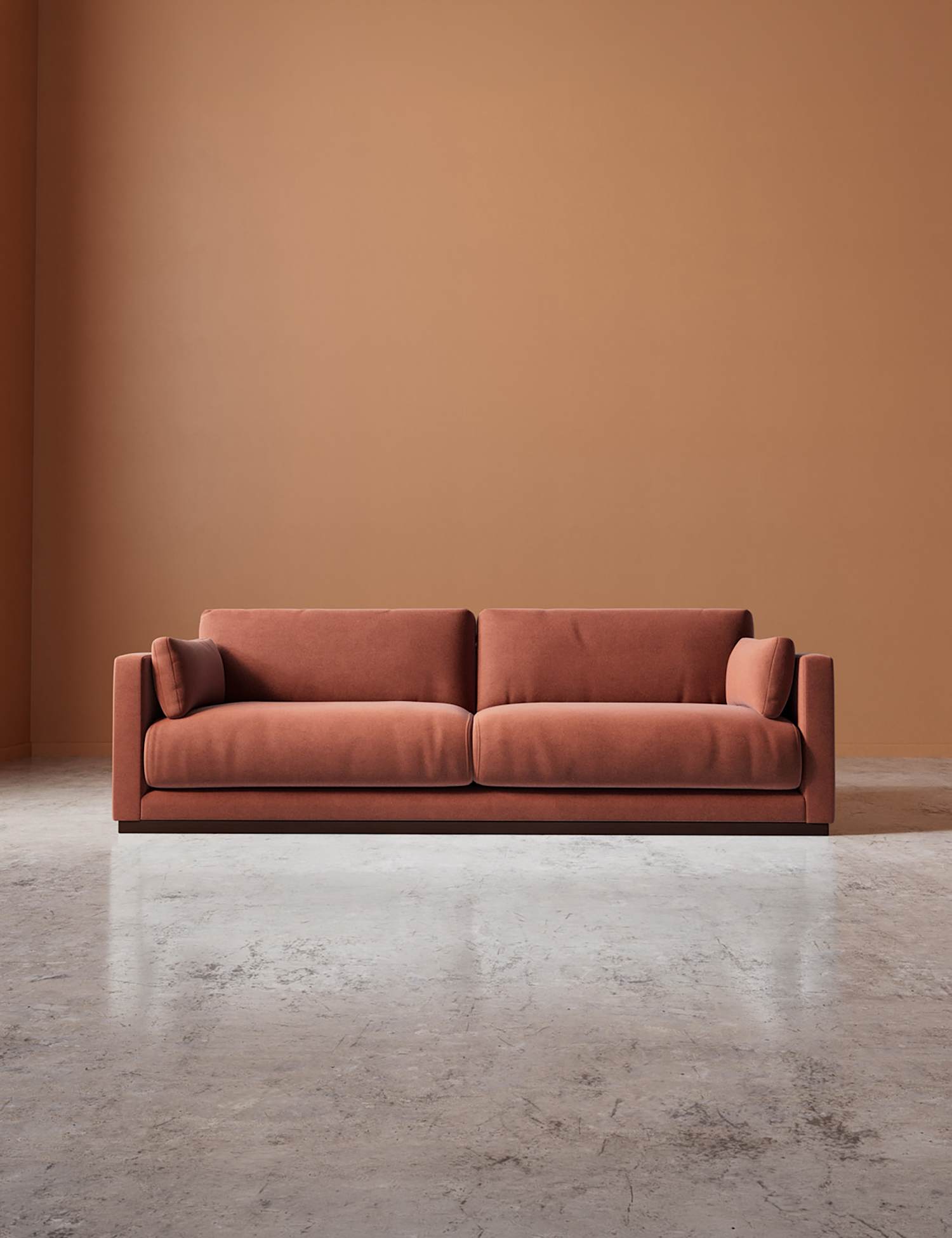 Swoon Alesund Easy Velvet 3 Seater Sofa Brown
