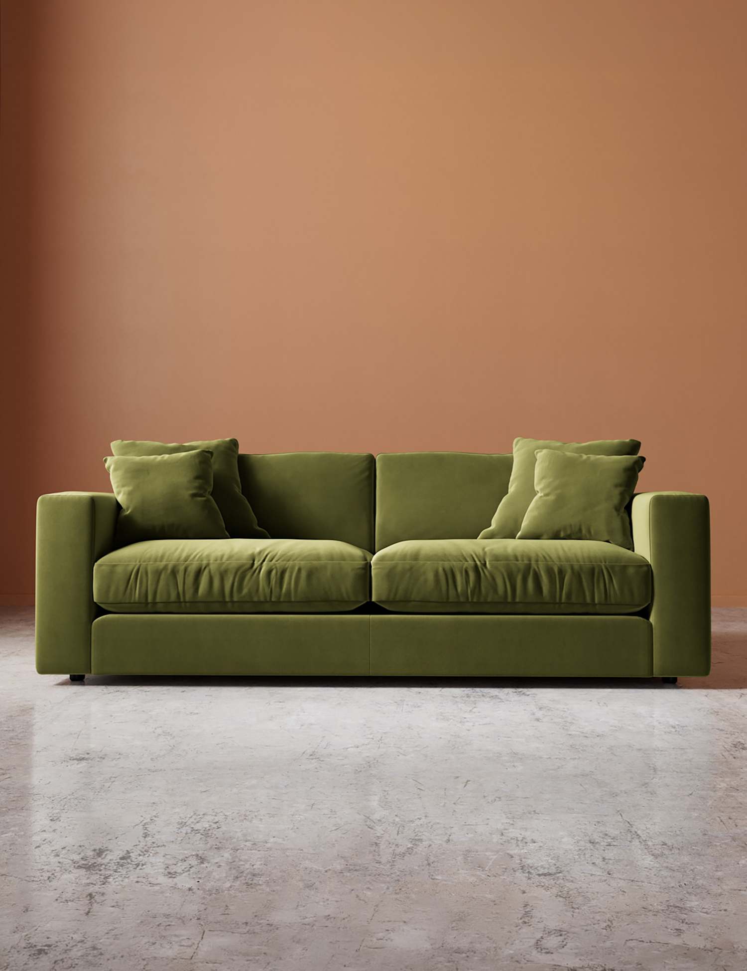 Swoon Althaea Easy Velvet 3 Seater Sofa Green