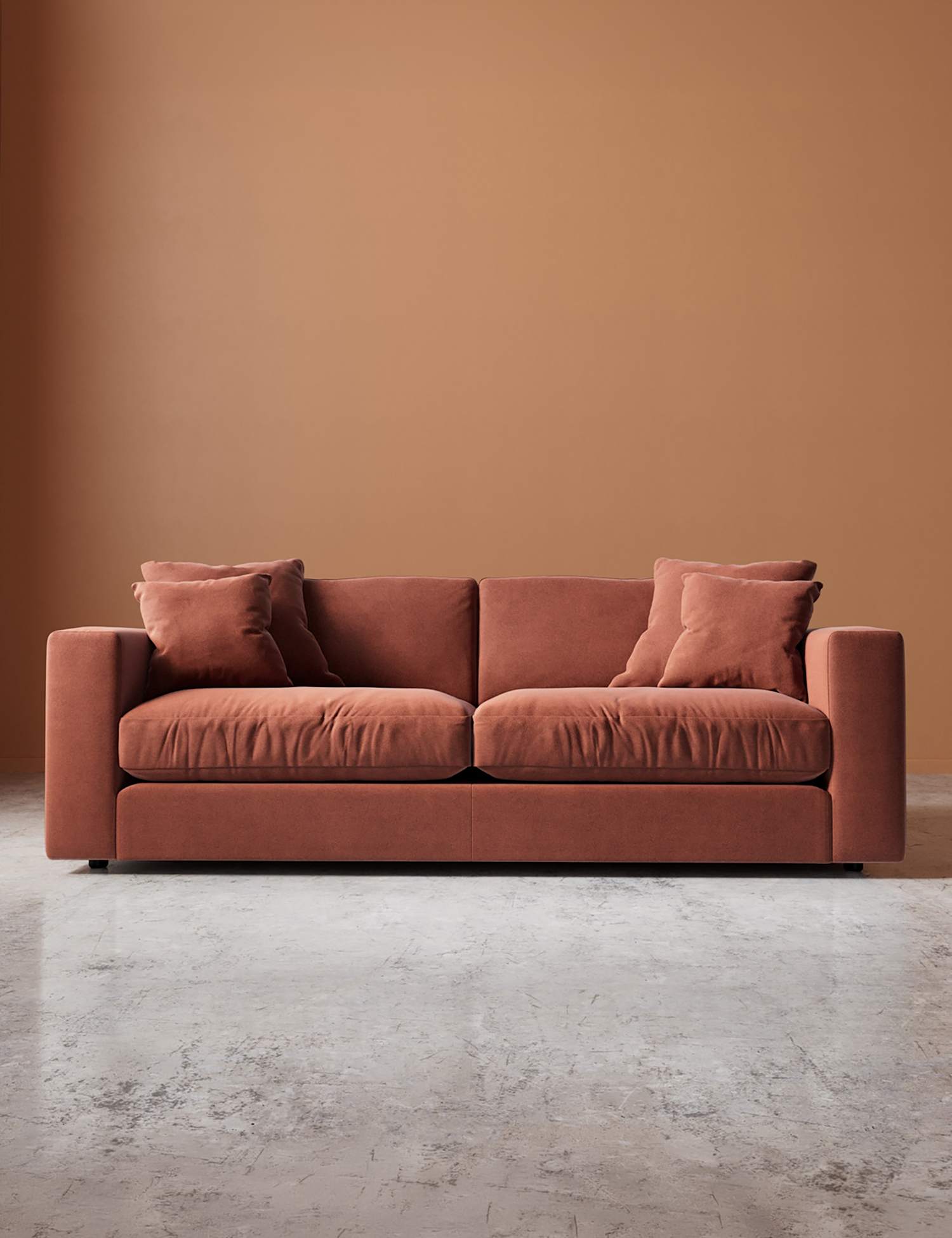 Swoon Althaea Easy Velvet 3 Seater Sofa Brown
