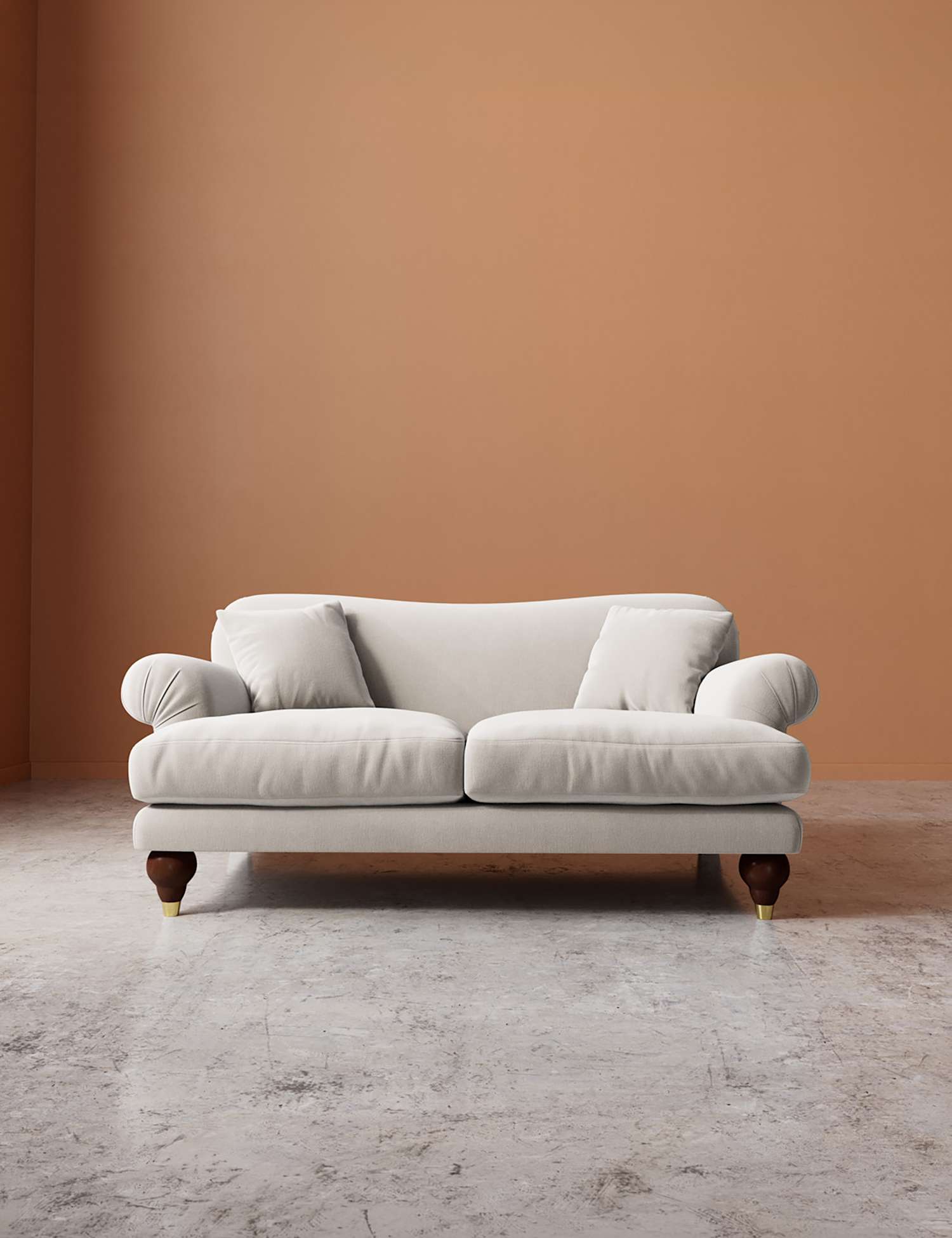 Swoon Willows Crushed Velvet 2 Seater Sofa Cream