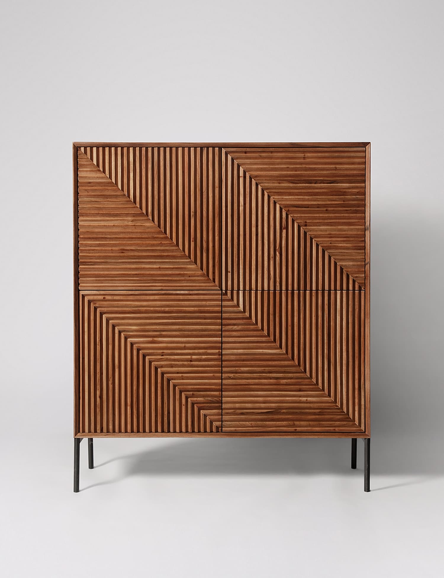 Swoon Seville Acacia Wood 4 Door Cabinet Light Brown
