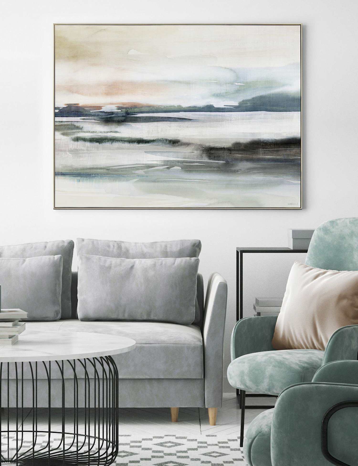 Gallery Direct Illusion Rectangle Framed Art Gold