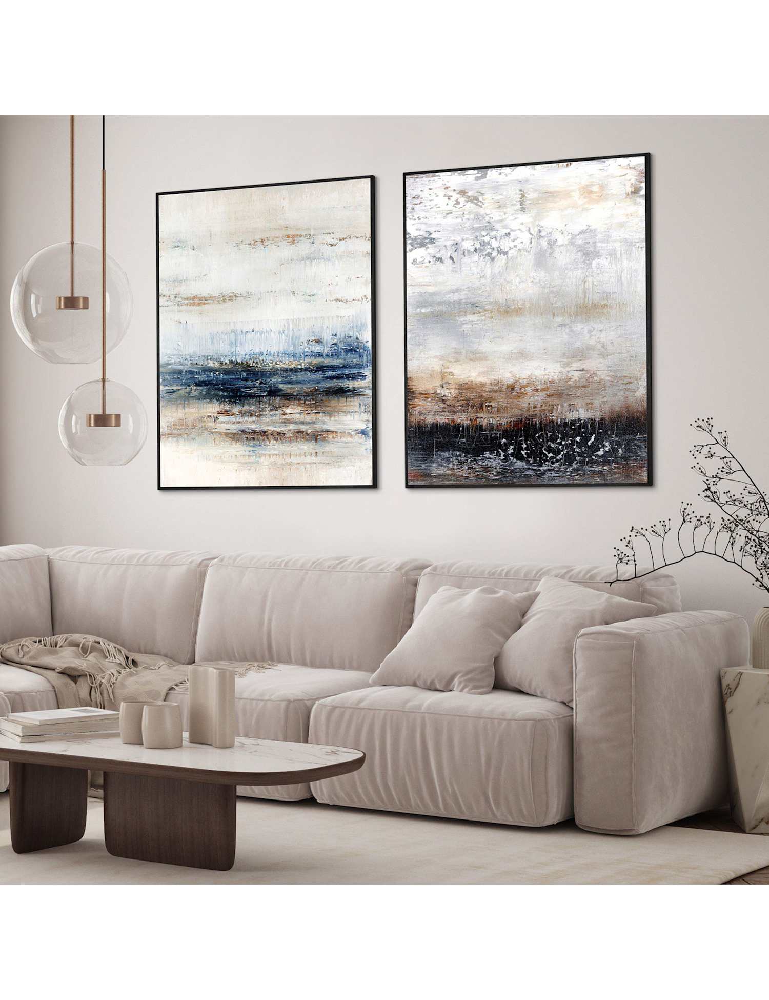 Gallery Direct Set of 2 Fearless Rectangle Framed Art Brown