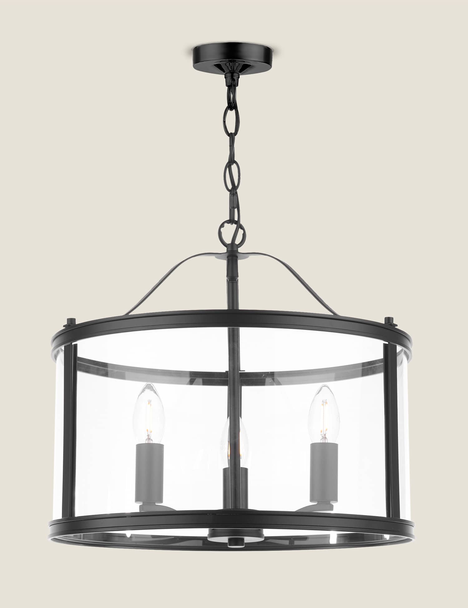 Laura Ashley Harrington 3 Light Pendant Black