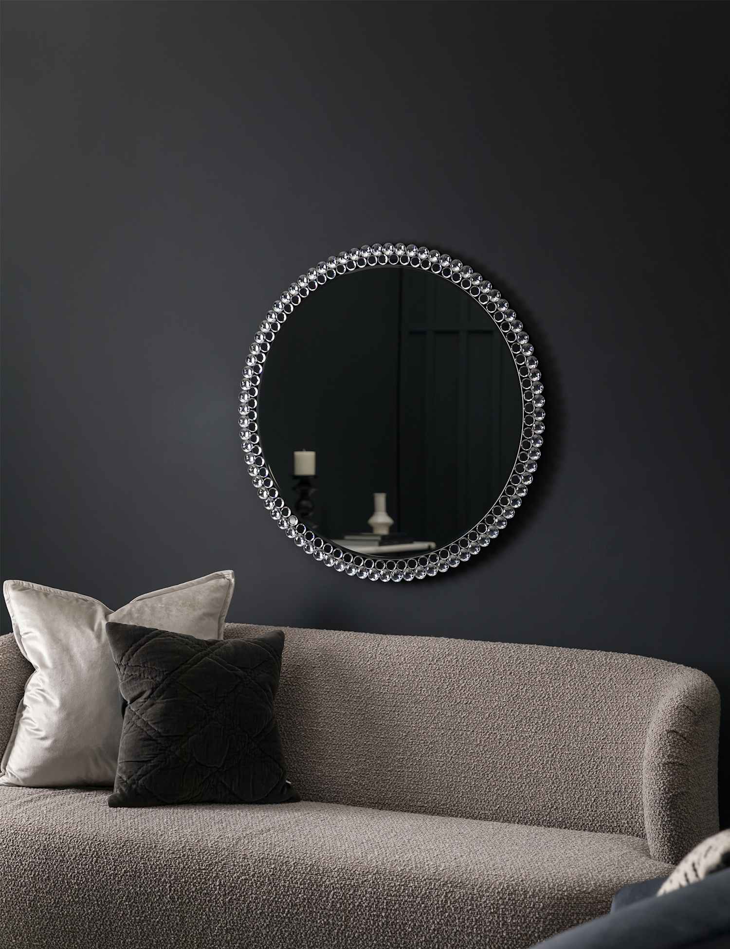 Gallery Direct Fallon Large Round Wall Mirror Silver