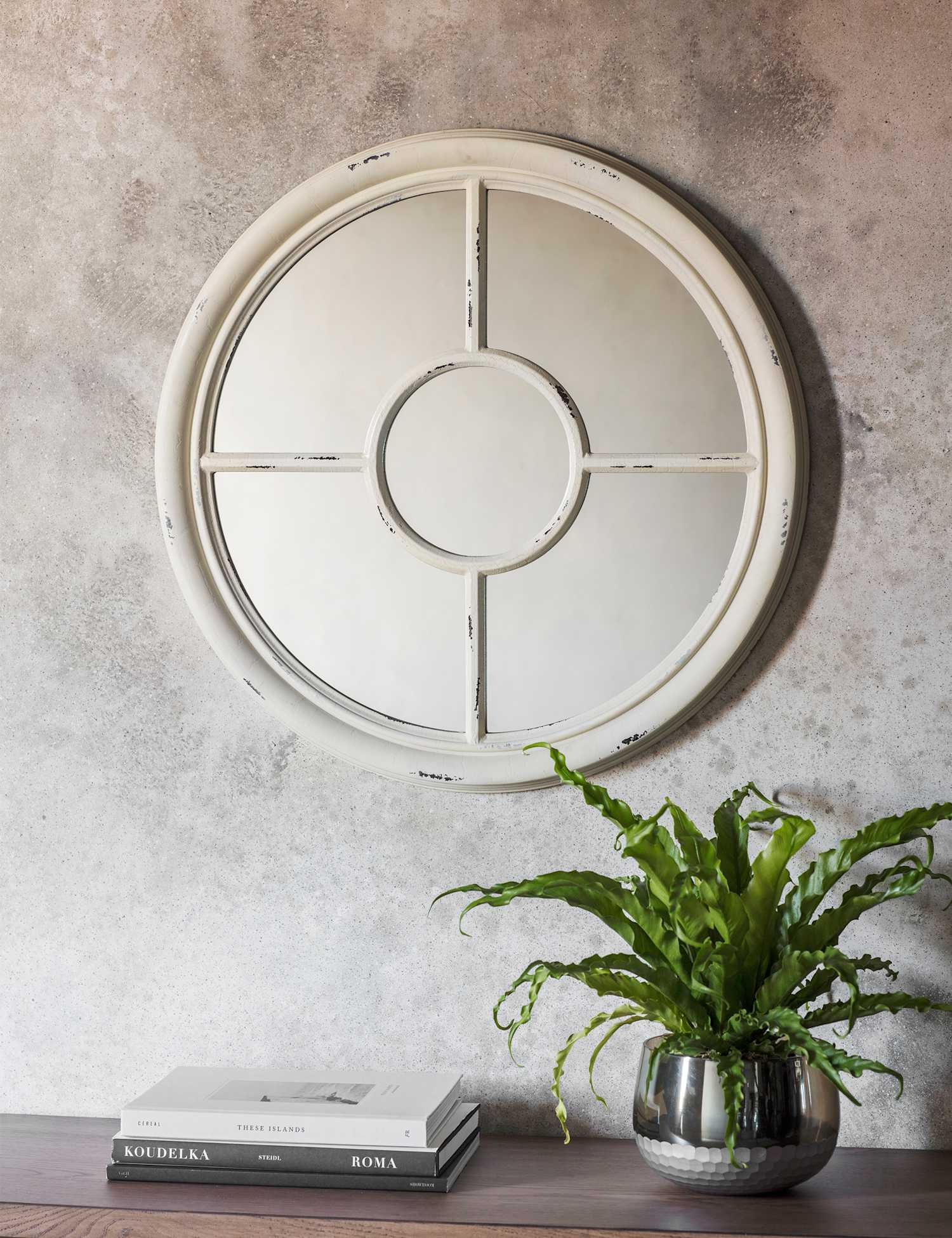 Gallery Direct Somerford Medium Round Wall Mirror White