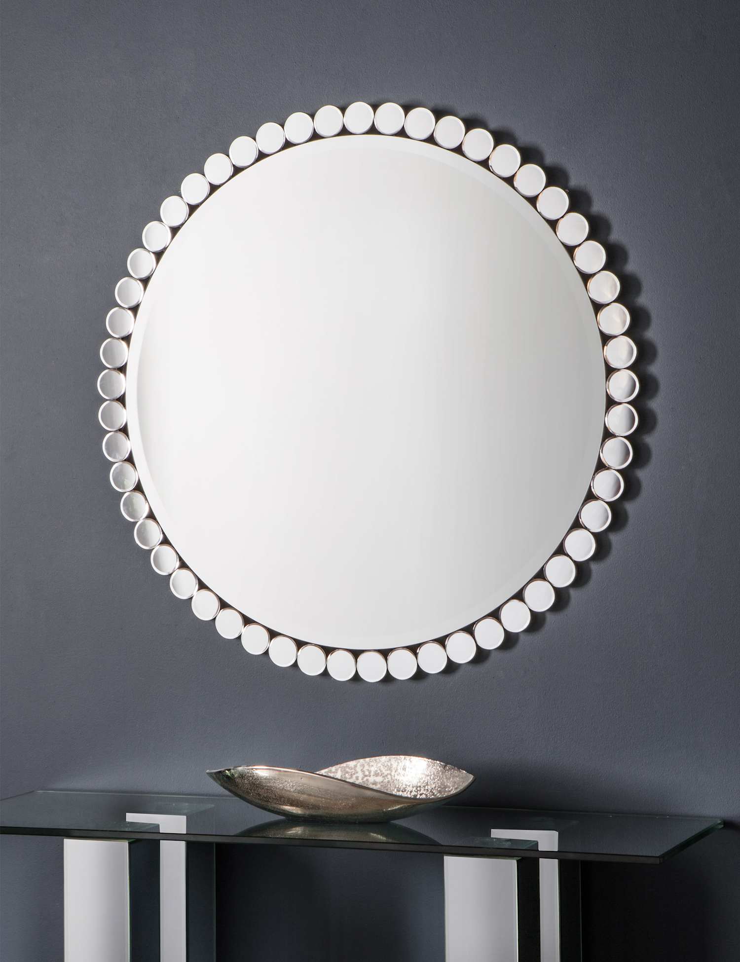 Gallery Direct Linz Large Round Wall Mirror Silver
