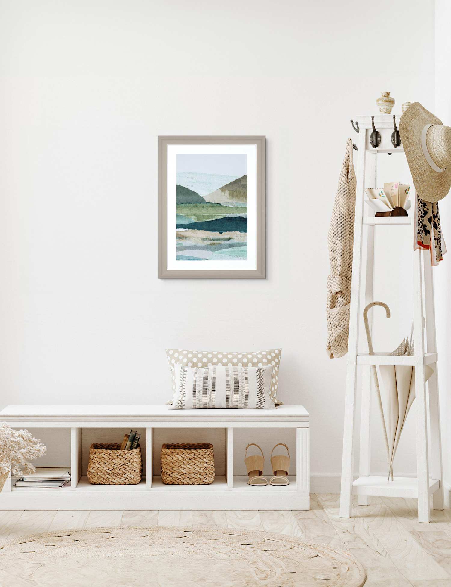 Gallery Direct Valley Light Framed Art Blue