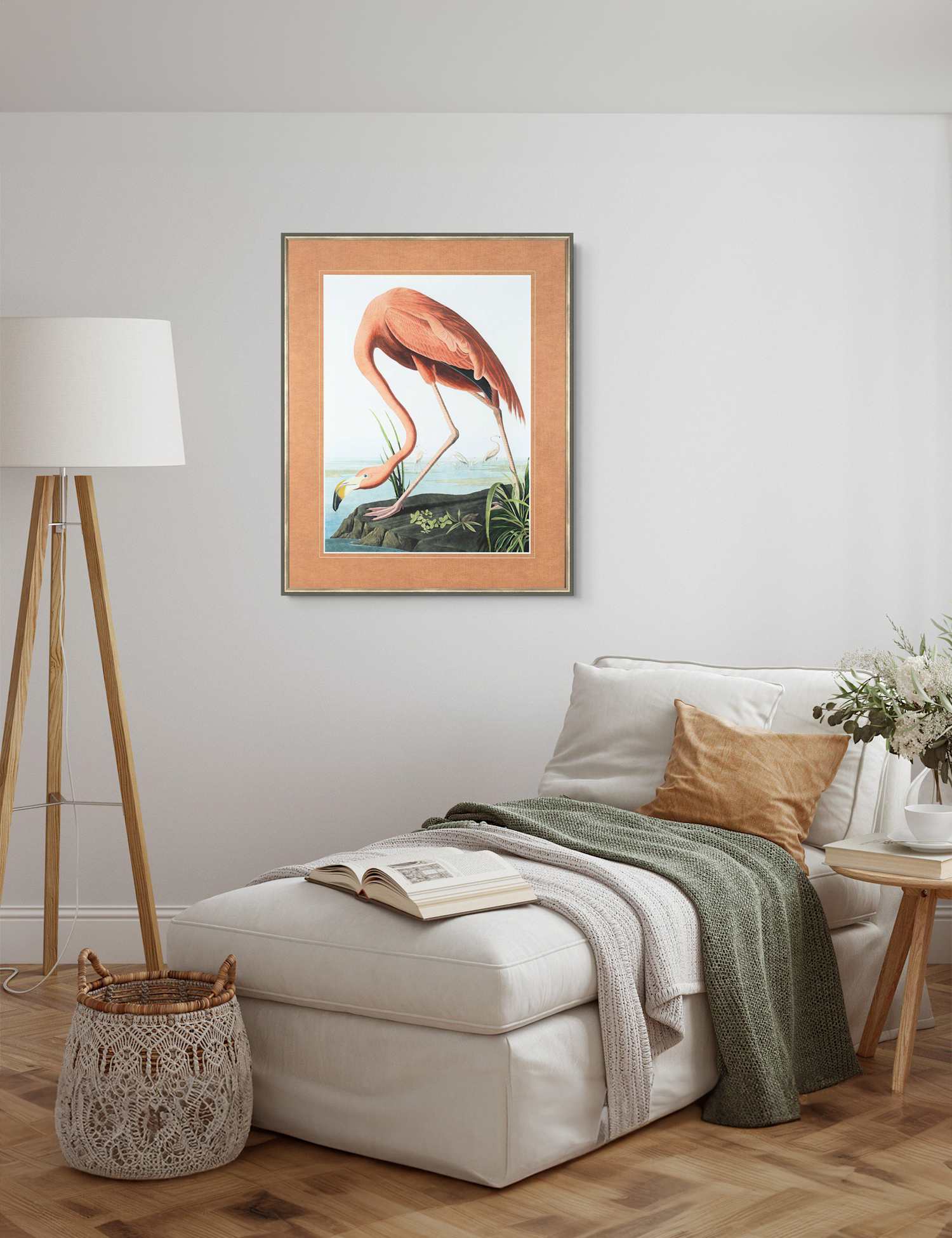 Gallery Direct Flamingo Rectangle Framed Art Orange